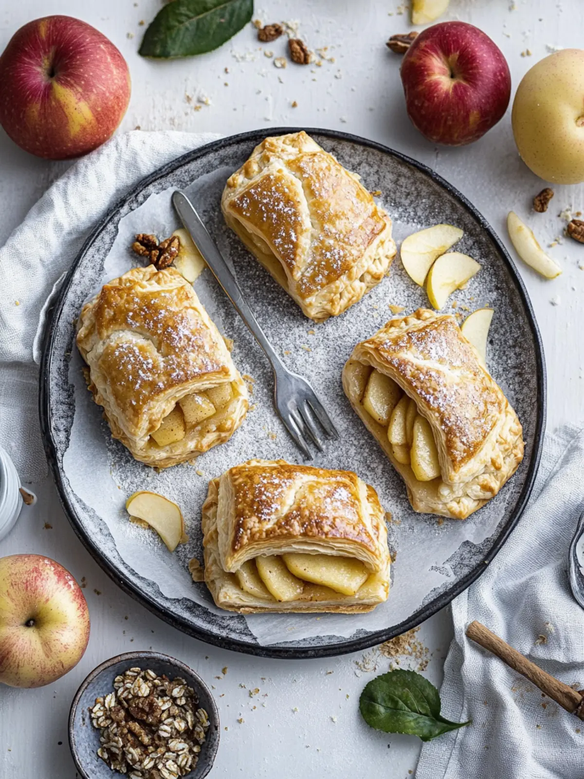 Apfeltaschen mit Blätterteig