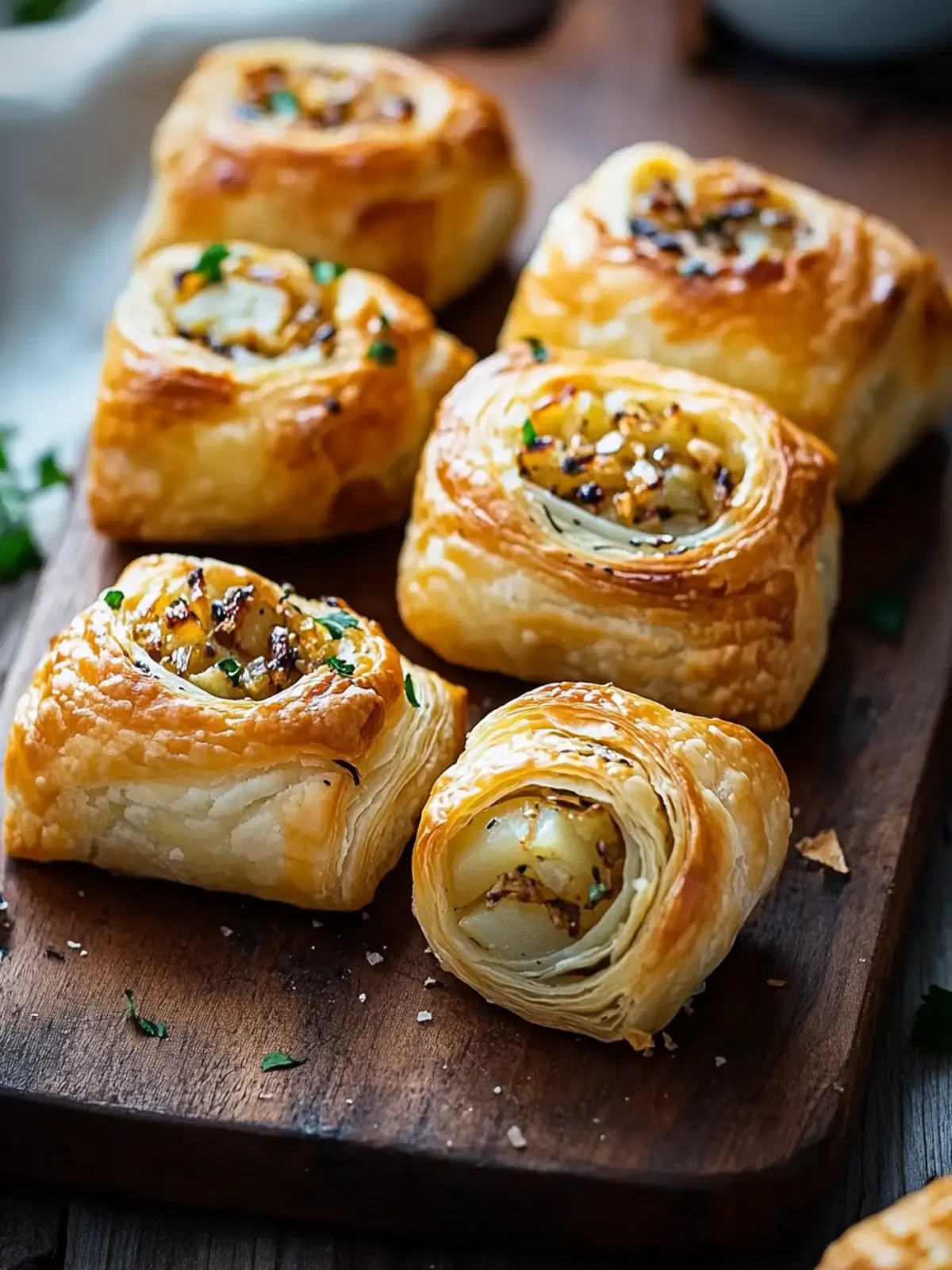 Cheese Onion Potato Puff Pastry Rolls for Heart and Palate