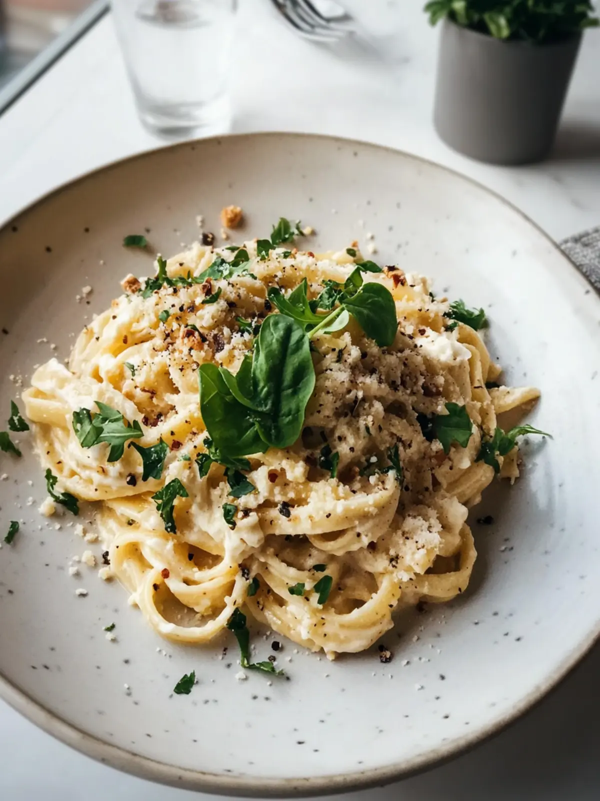 Protein Nudeln mit Hüttenkäse