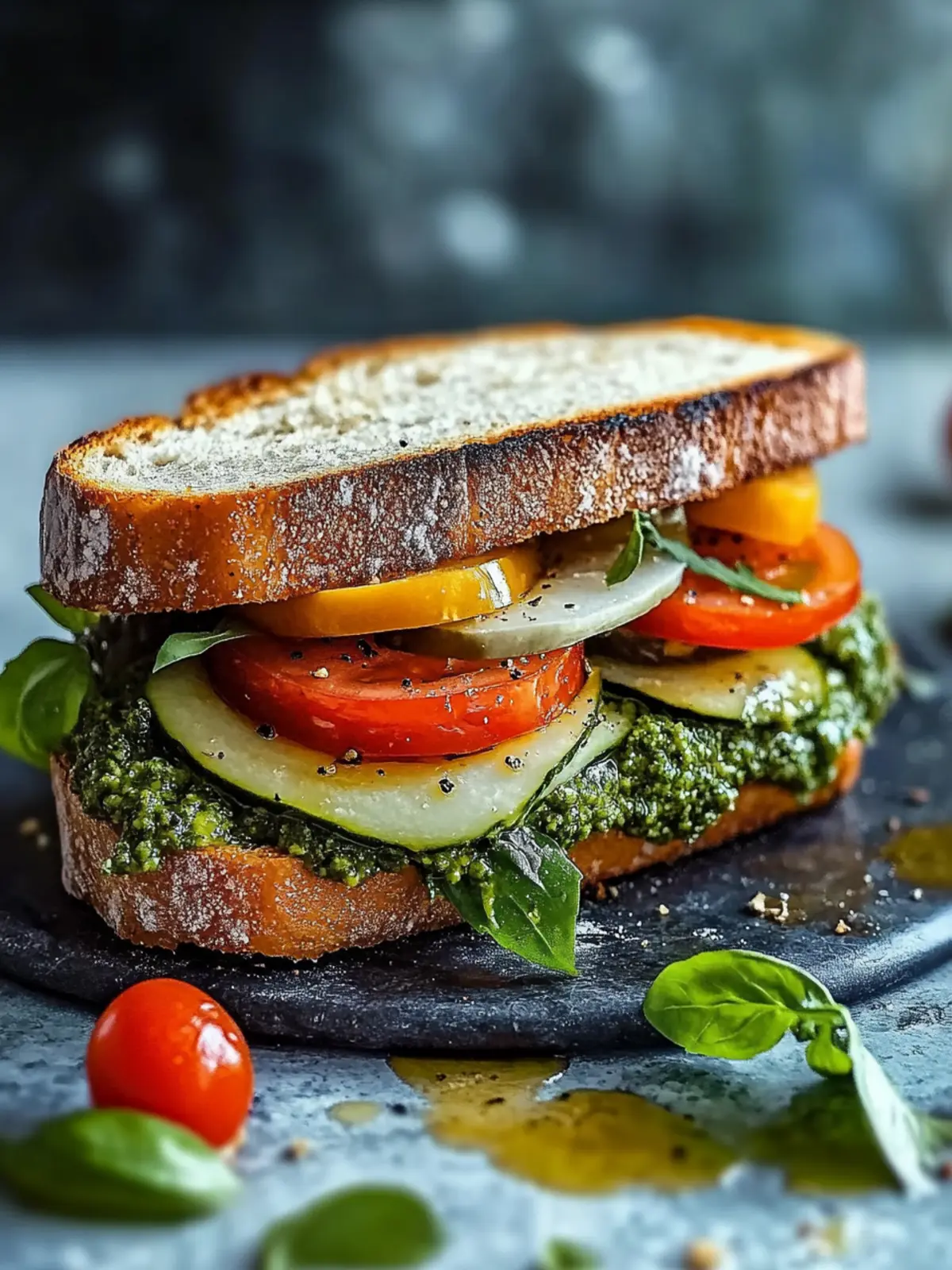 Himmlisches Pilz-Pesto-Sandwich