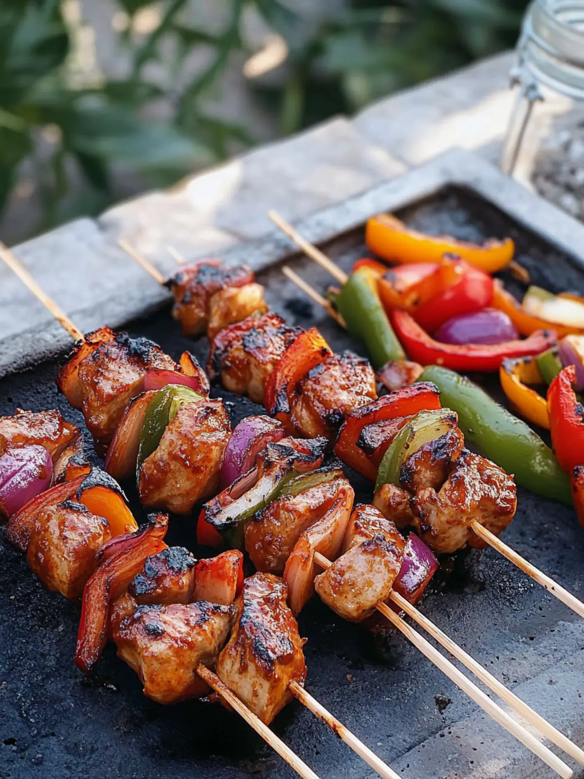BBQ-Hähnchenspieße