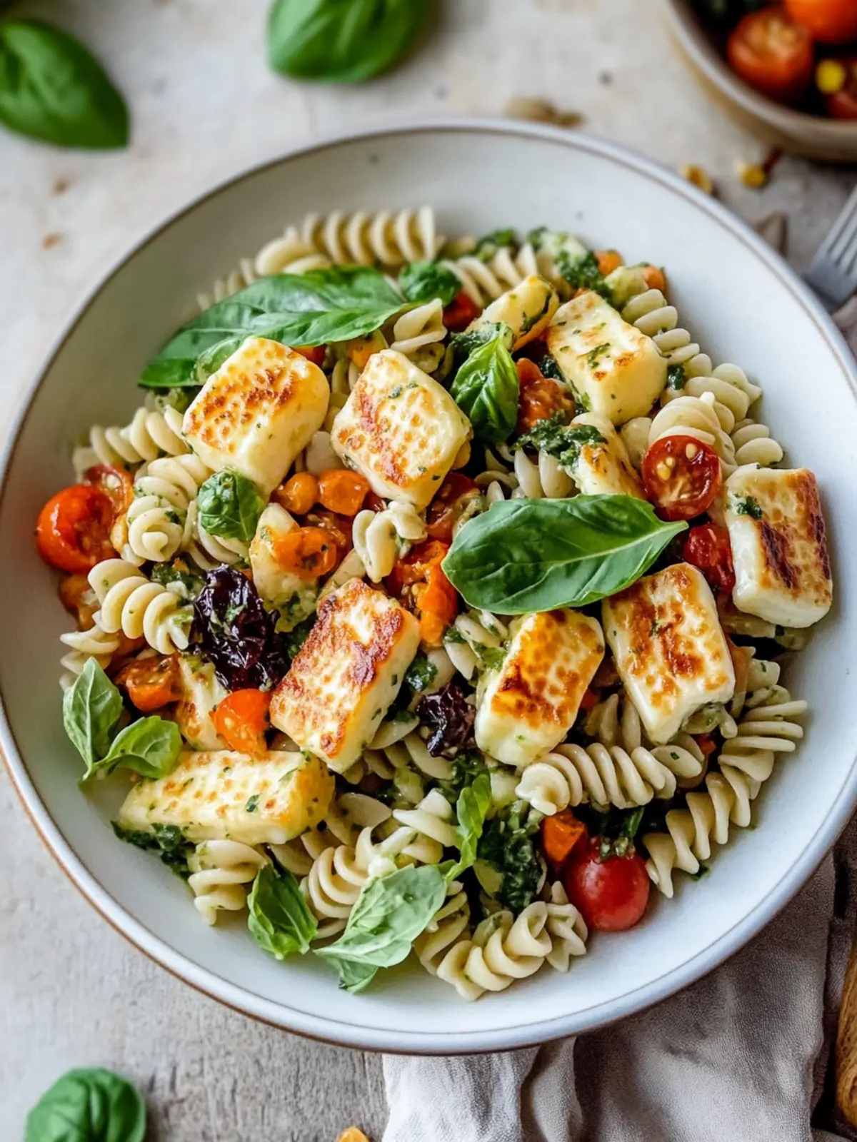 Bunter Halloumi Pasta Salat