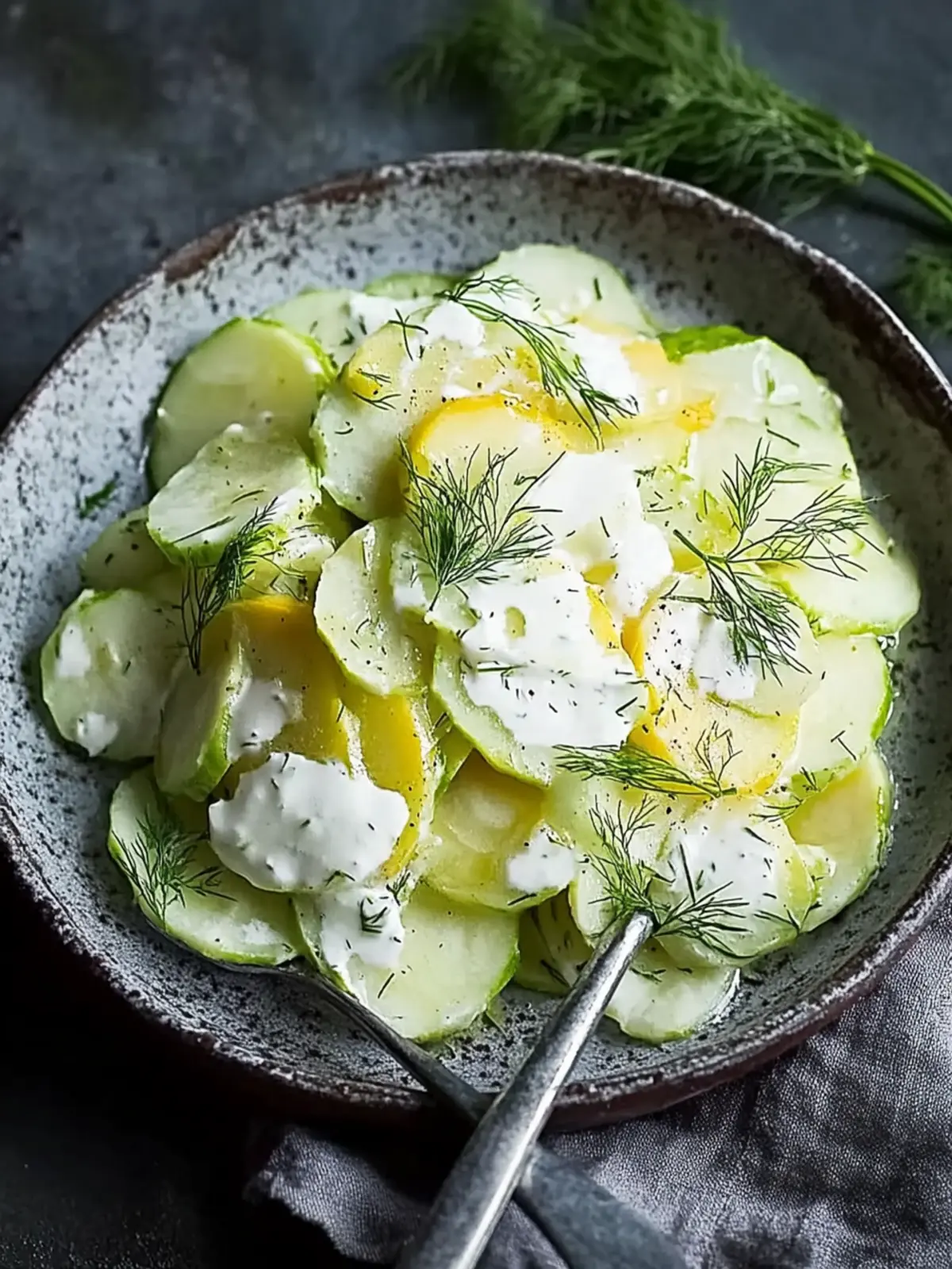 Rohkohlrabi-Apfel-Salat mit Dill und Joghurt