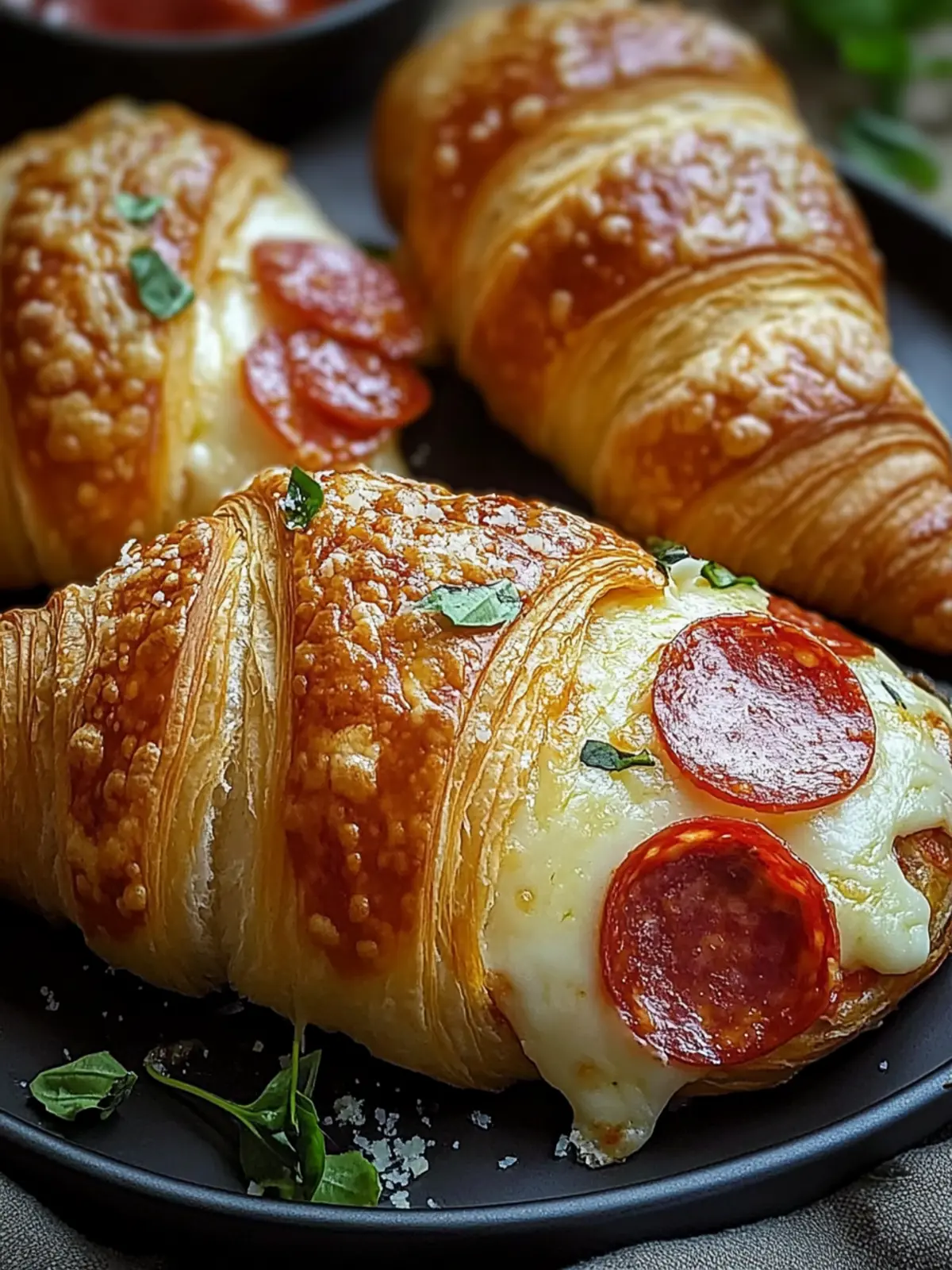 Mozzarella Pepperoni Croissant Brötchen