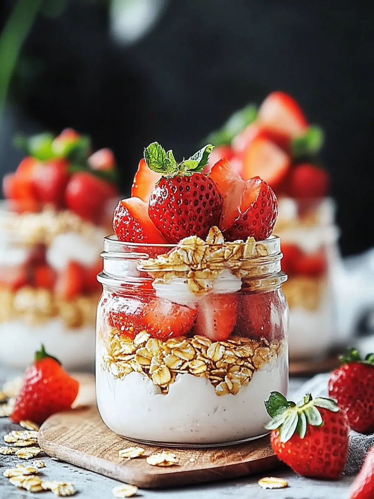 Erdbeer-Käsekuchen-Overnight-Oats