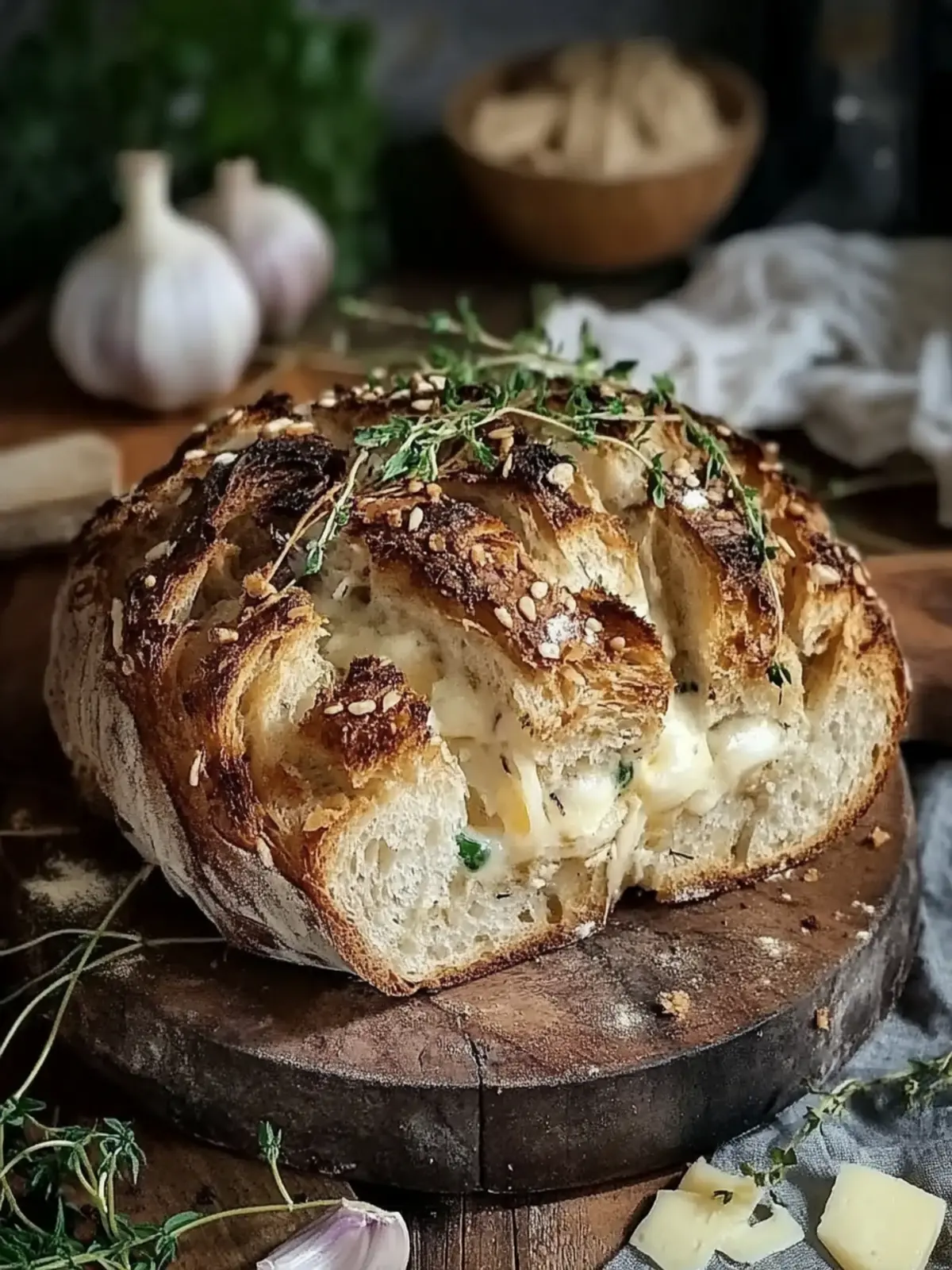 Zupfbrot Rezept mit Käse und Knoblauch