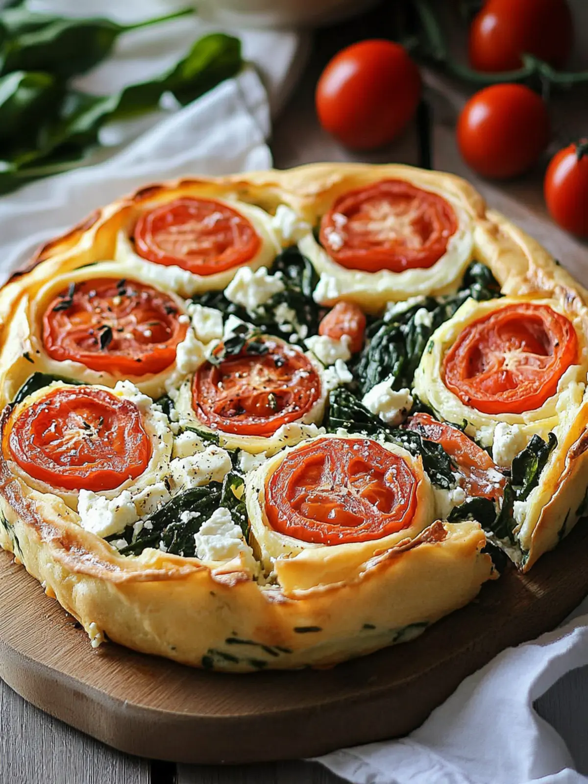 Feta Röllchen Tomaten Spinat
