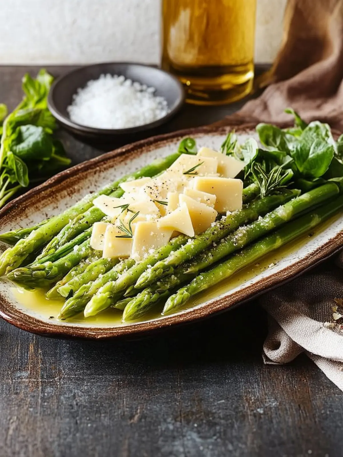 Fried grüner Spargel mit Manchego