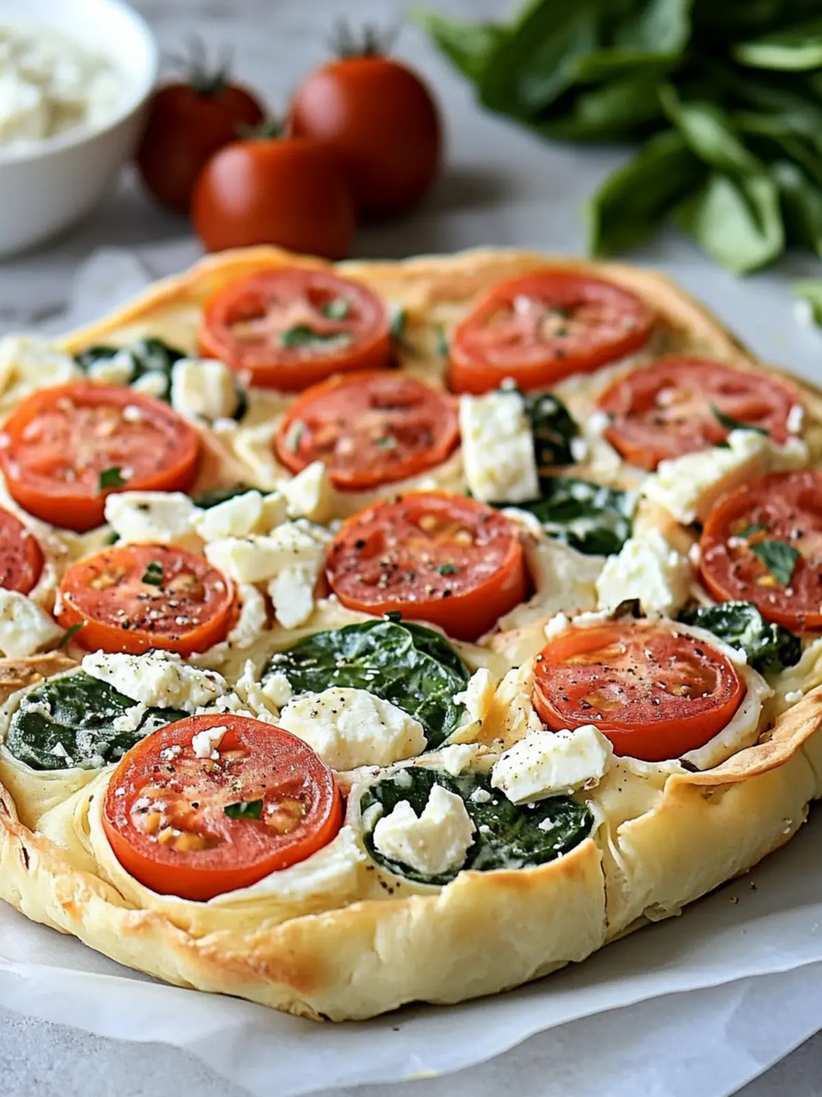 Feta Röllchen Tomaten Spinat