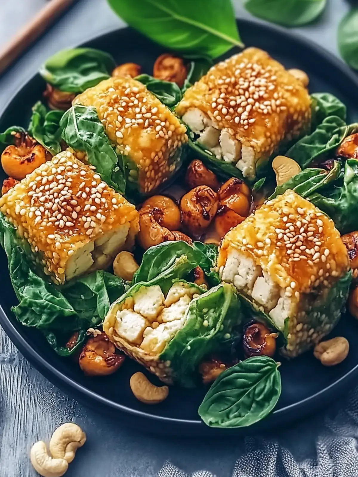 Vegane Kohlrouladen mit Tofu und Cashews