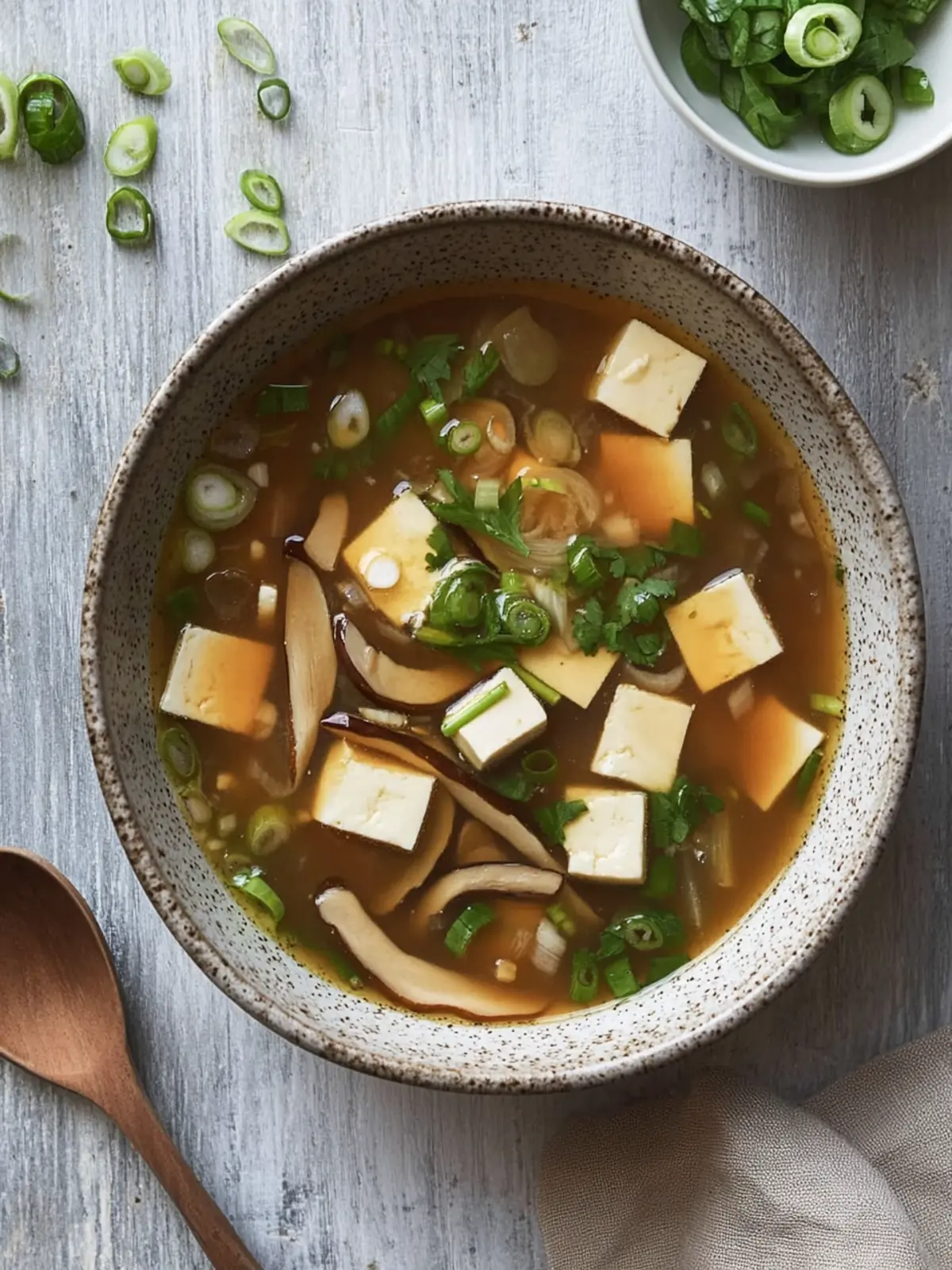 Asiatische Suppe mit Tofu und Shiitake