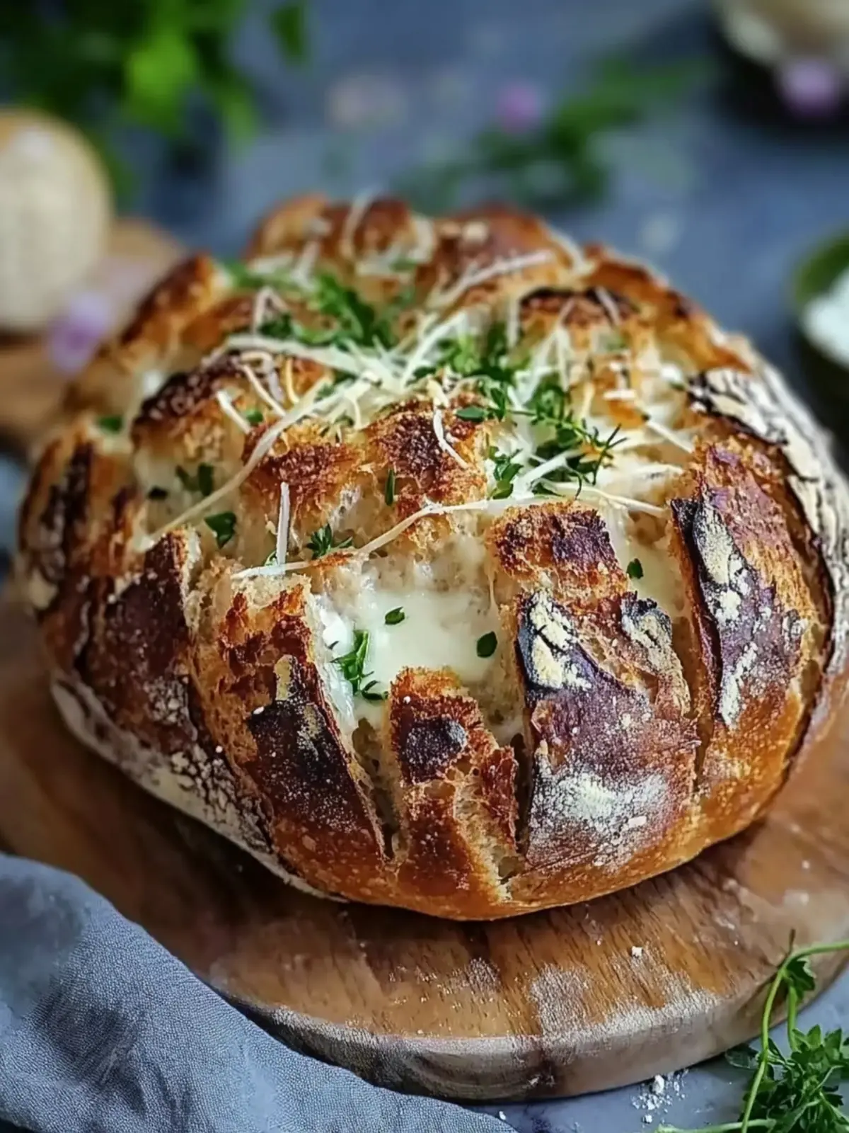 Zupfbrot Rezept mit Käse und Knoblauch