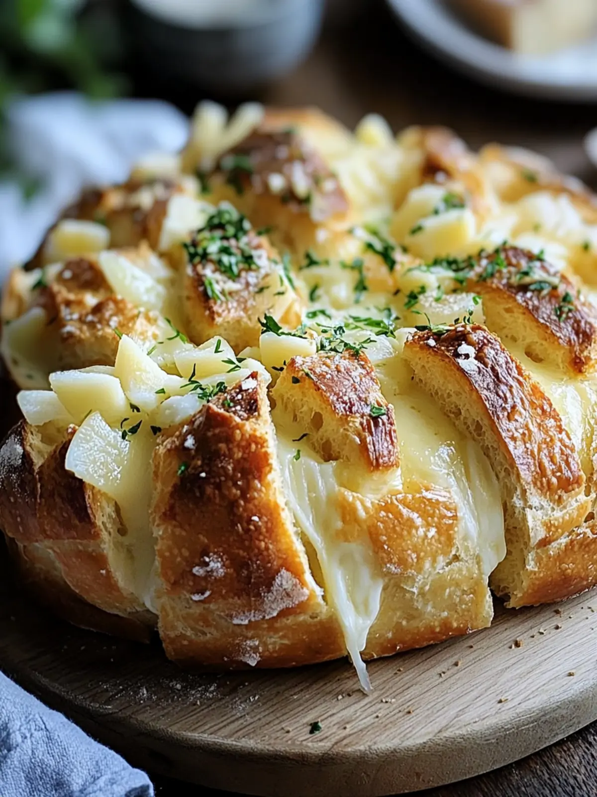 Käse-Zupfbrot mit Knoblauch