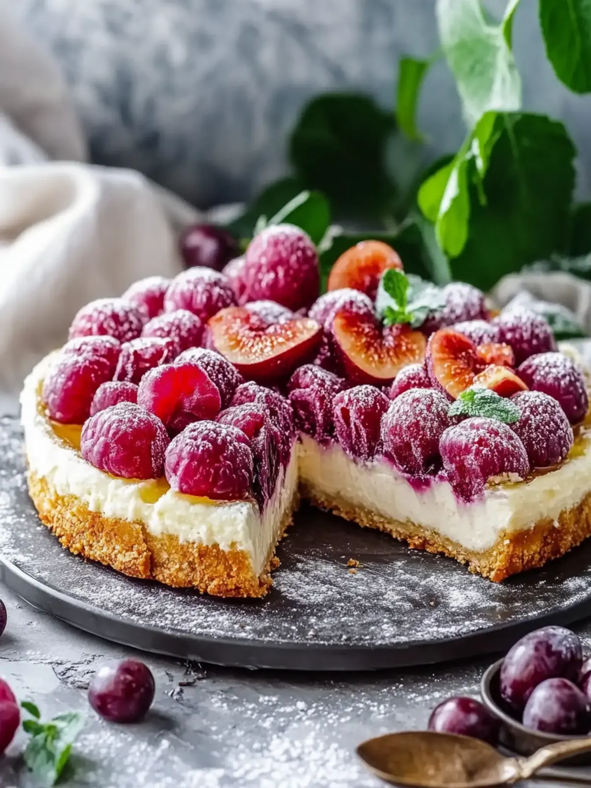 Delicious plum cake from the tray