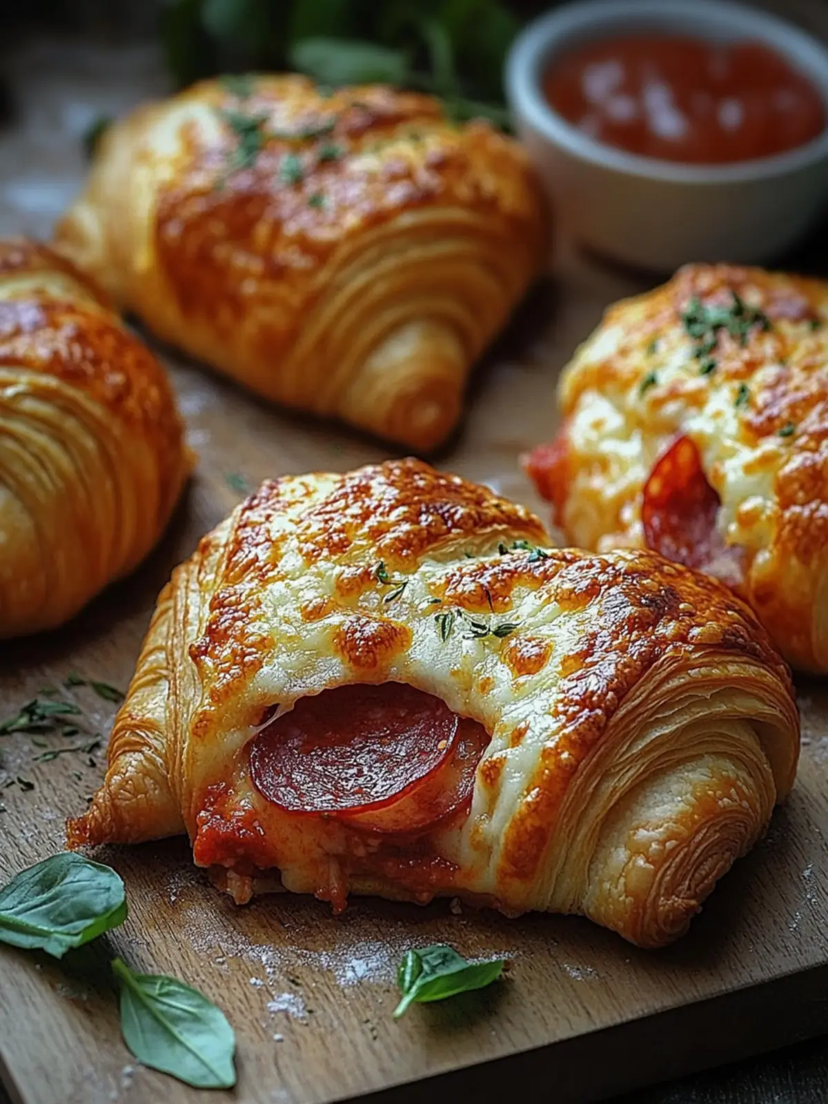 Mozzarella Pepperoni Croissant Brötchen