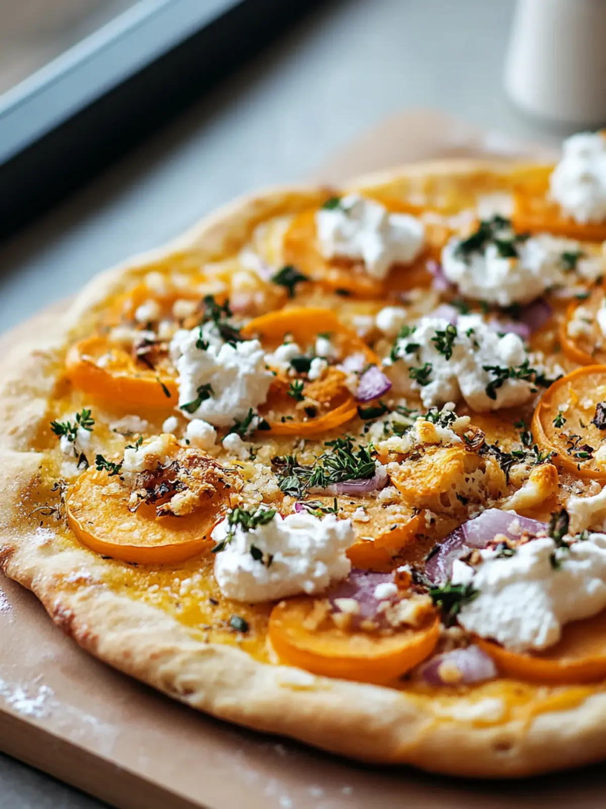 Kürbis-Feta Flammkuchen