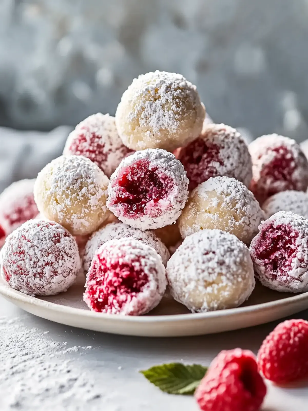 Unwiderstehliche Himbeer-Mandel-Schneeball-Kekse backen