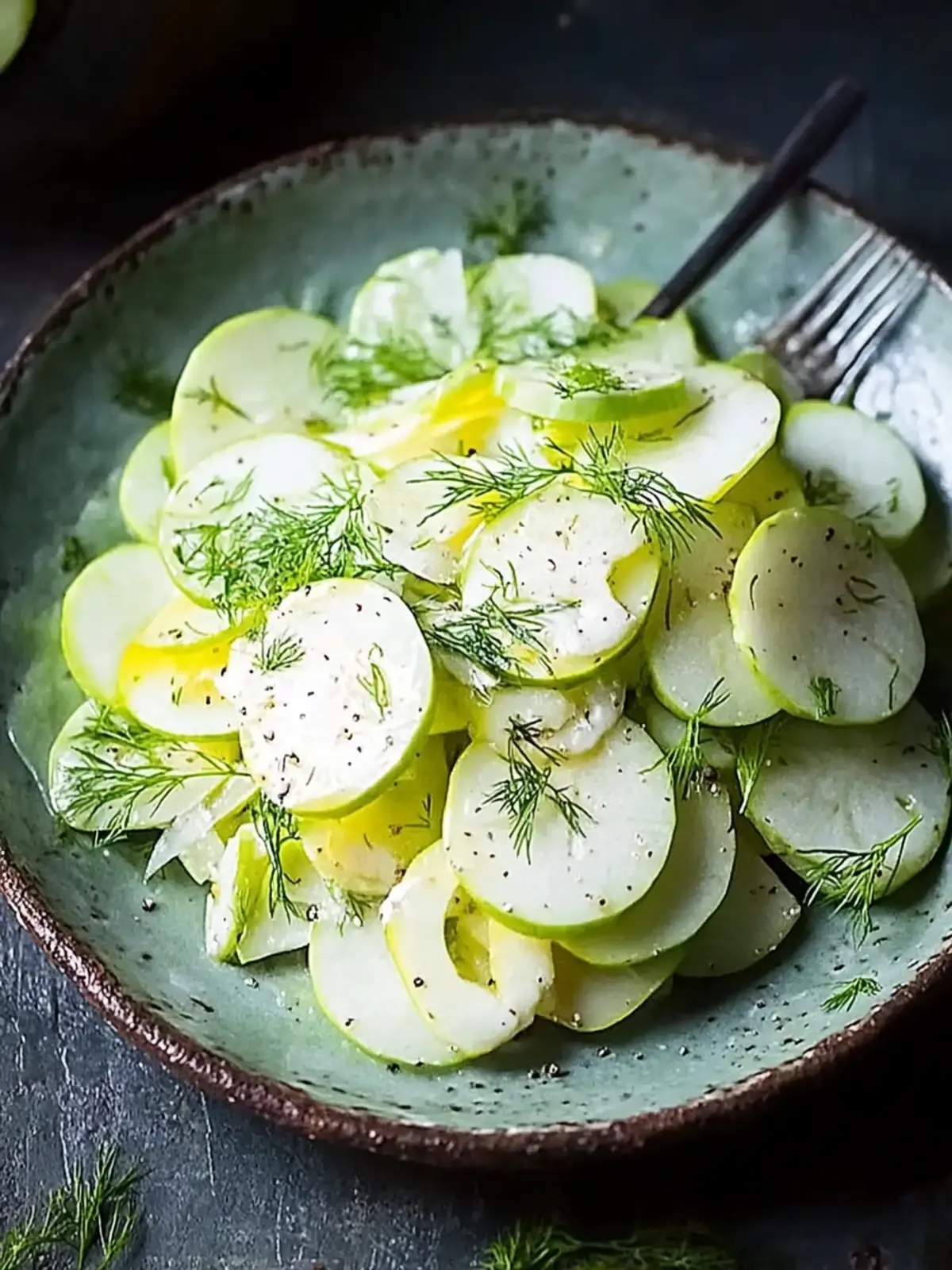 Rohkohlrabi-Apfel-Salat mit Dill und Joghurt