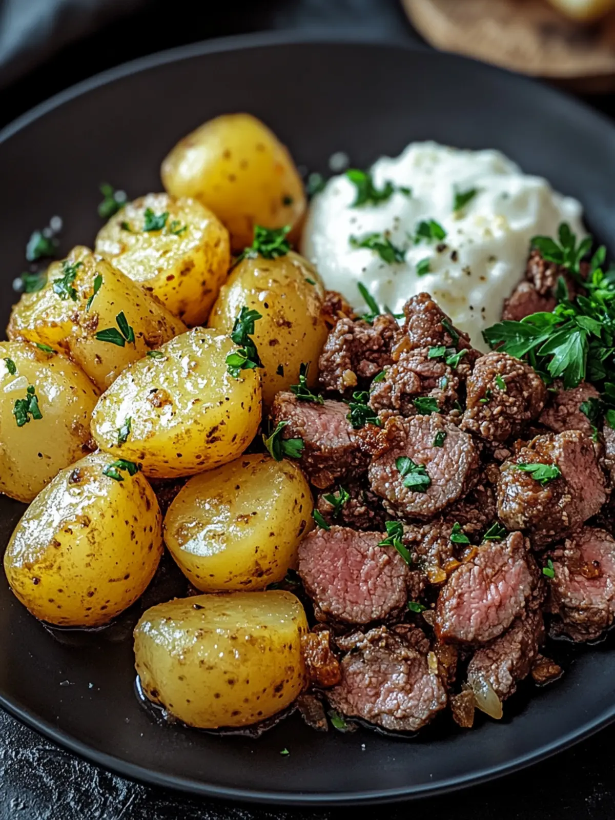 Hackfleisch und Kartoffeln
