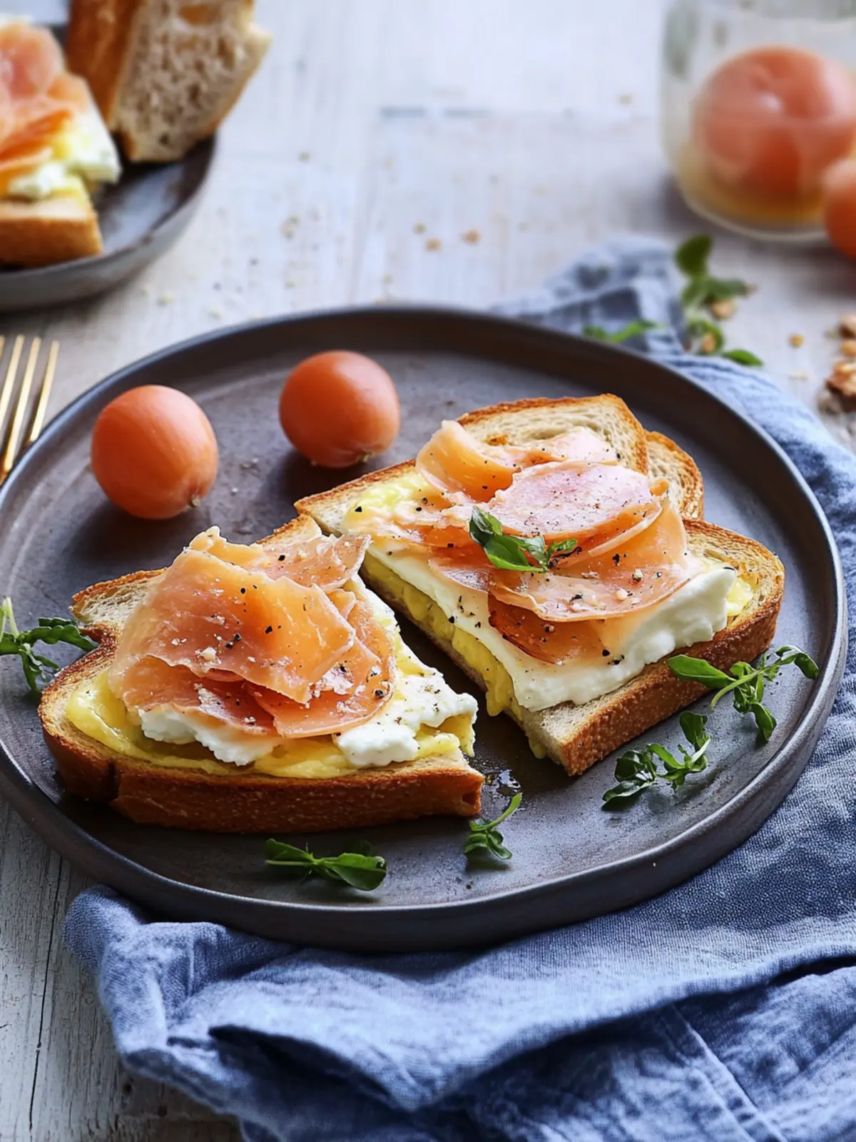 Sandwich-Toast mit Gouda und Schinken