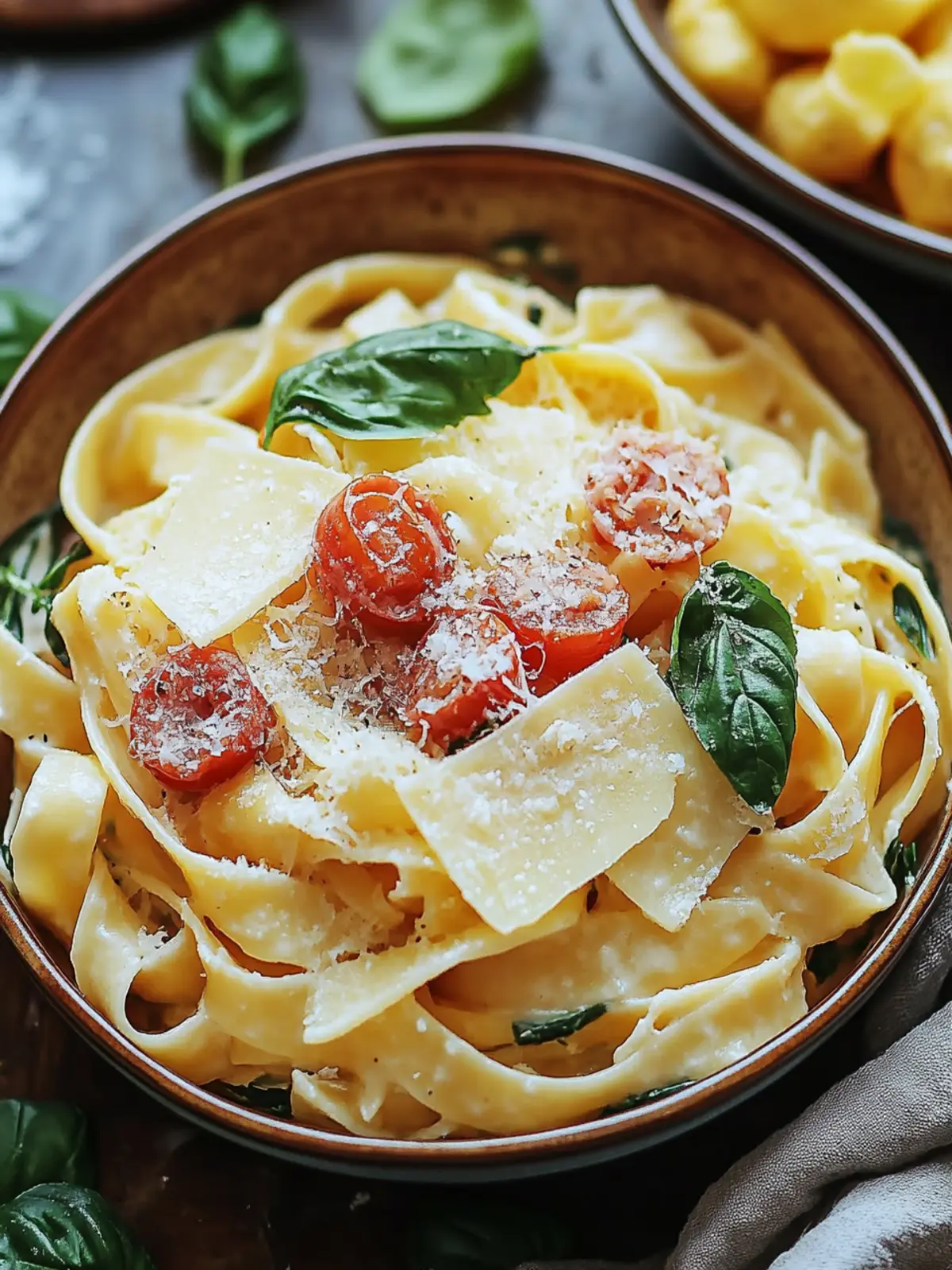 Cremige toskanische Garnelen-Pasta Eintopf-Mahlzeit