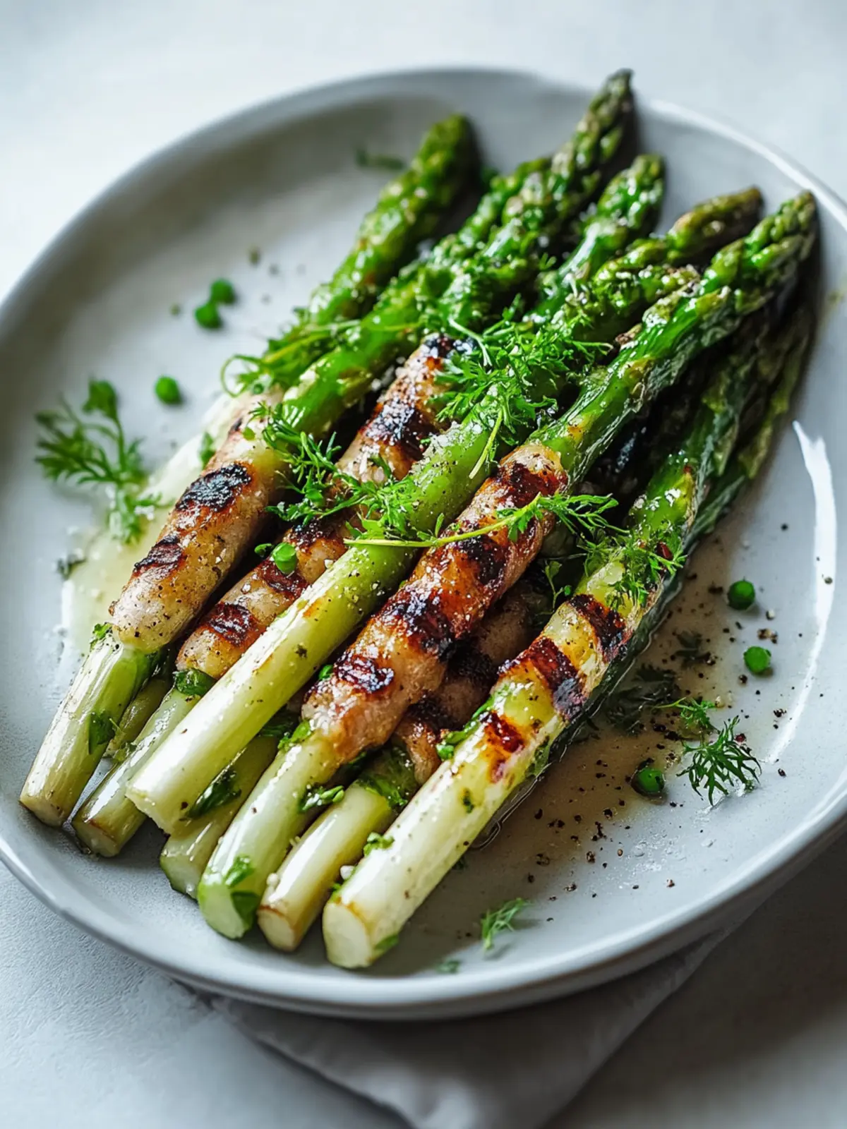 Grüner Spargel im Speckmantel vom Grill