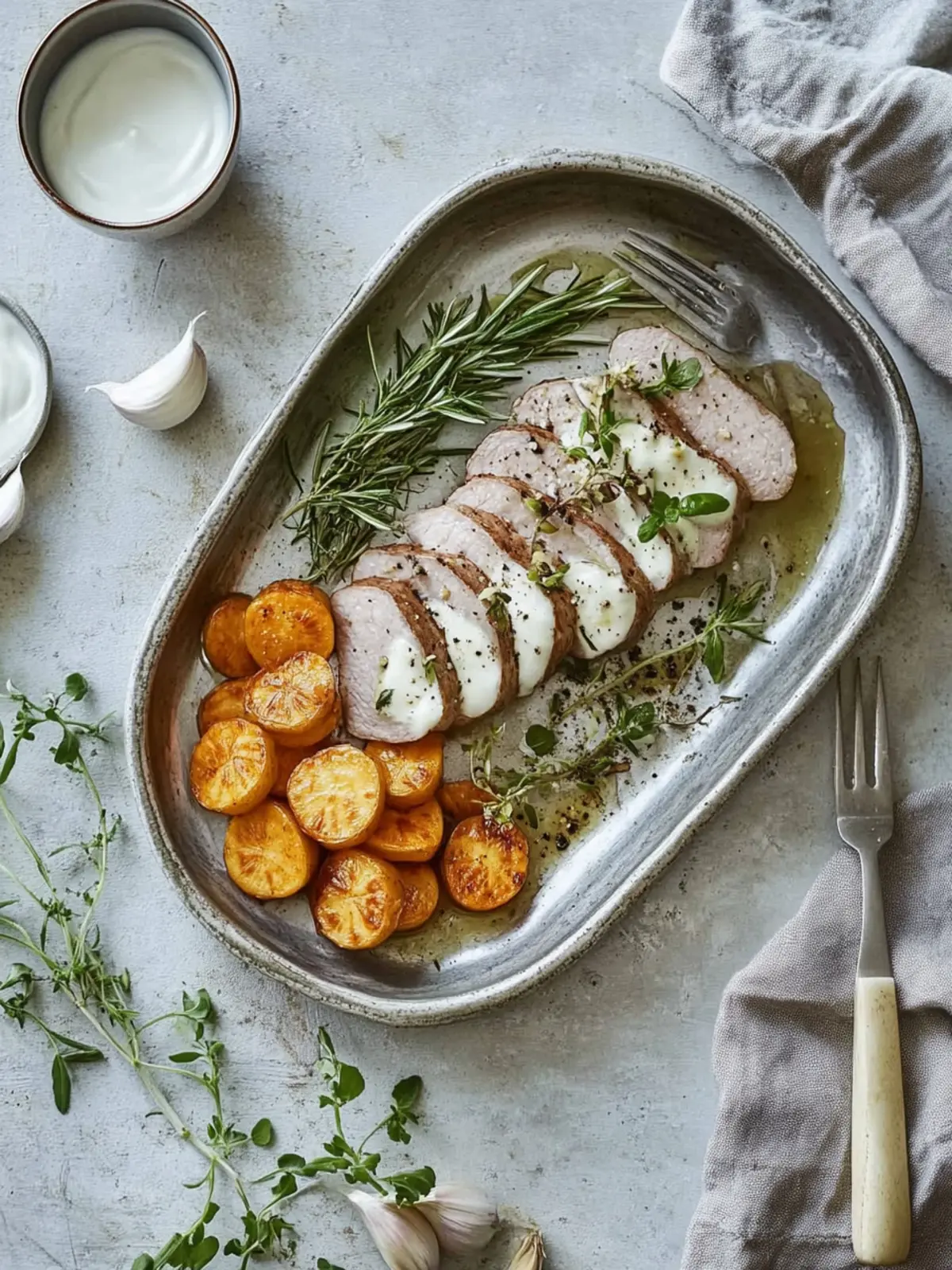 Lamm mit Süßkartoffeln und Birne