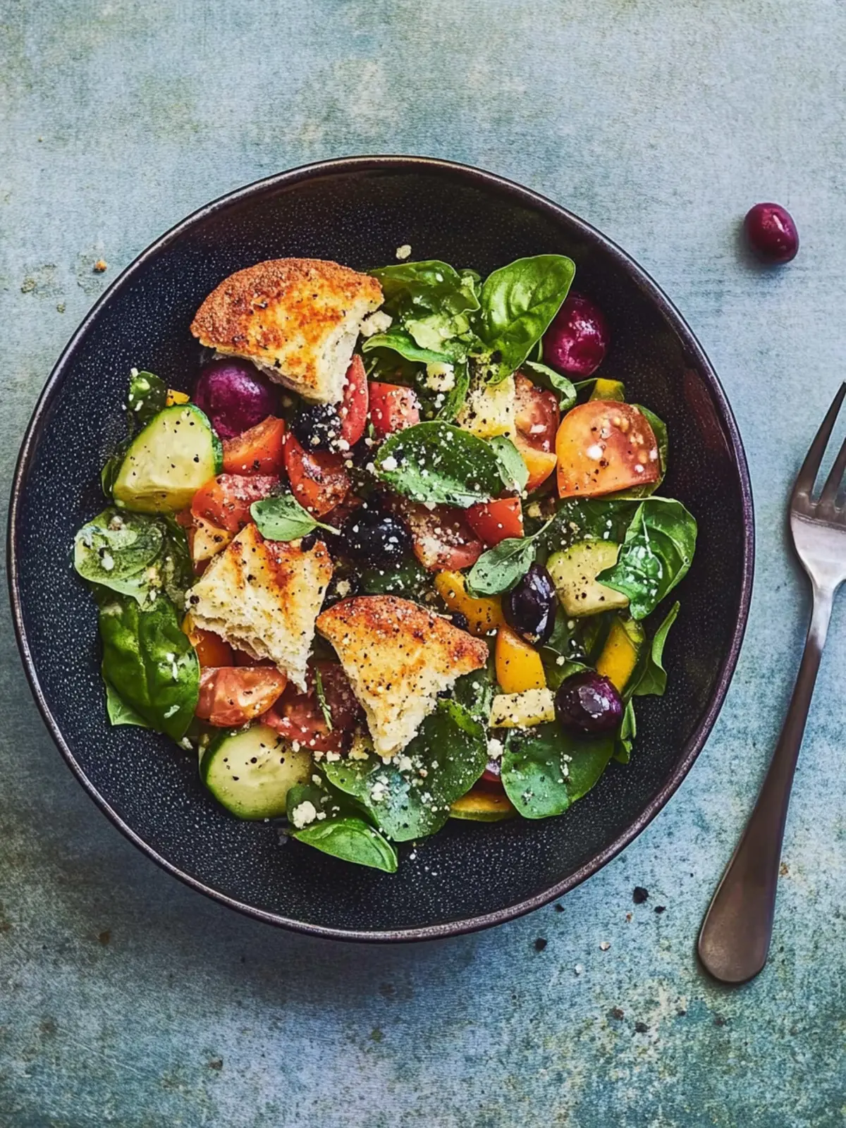 Gebackener Patisson auf Salat
