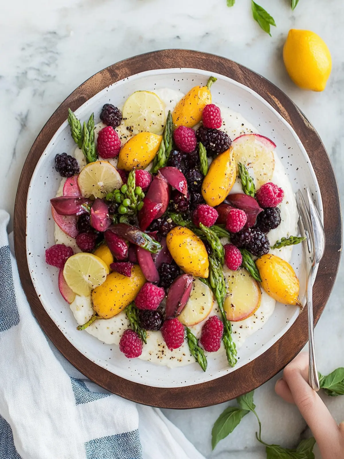Roasted spring vegetables