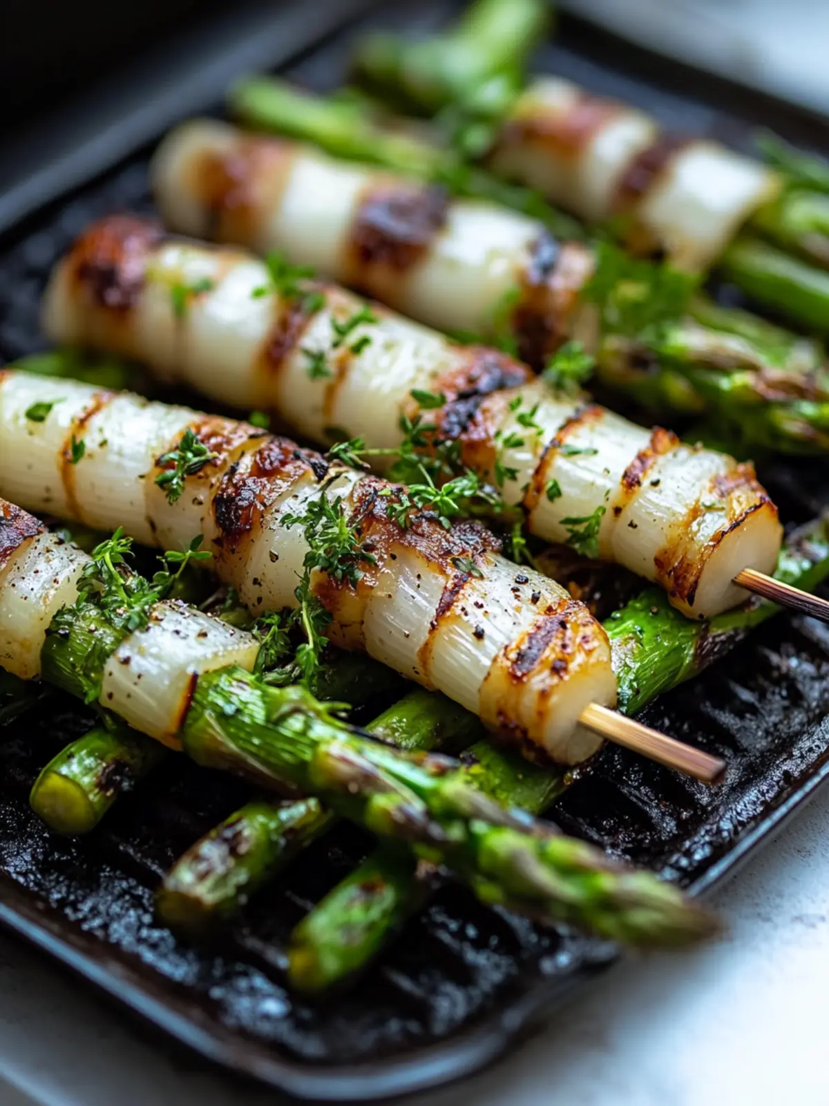 Grüner Spargel im Speckmantel vom Grill