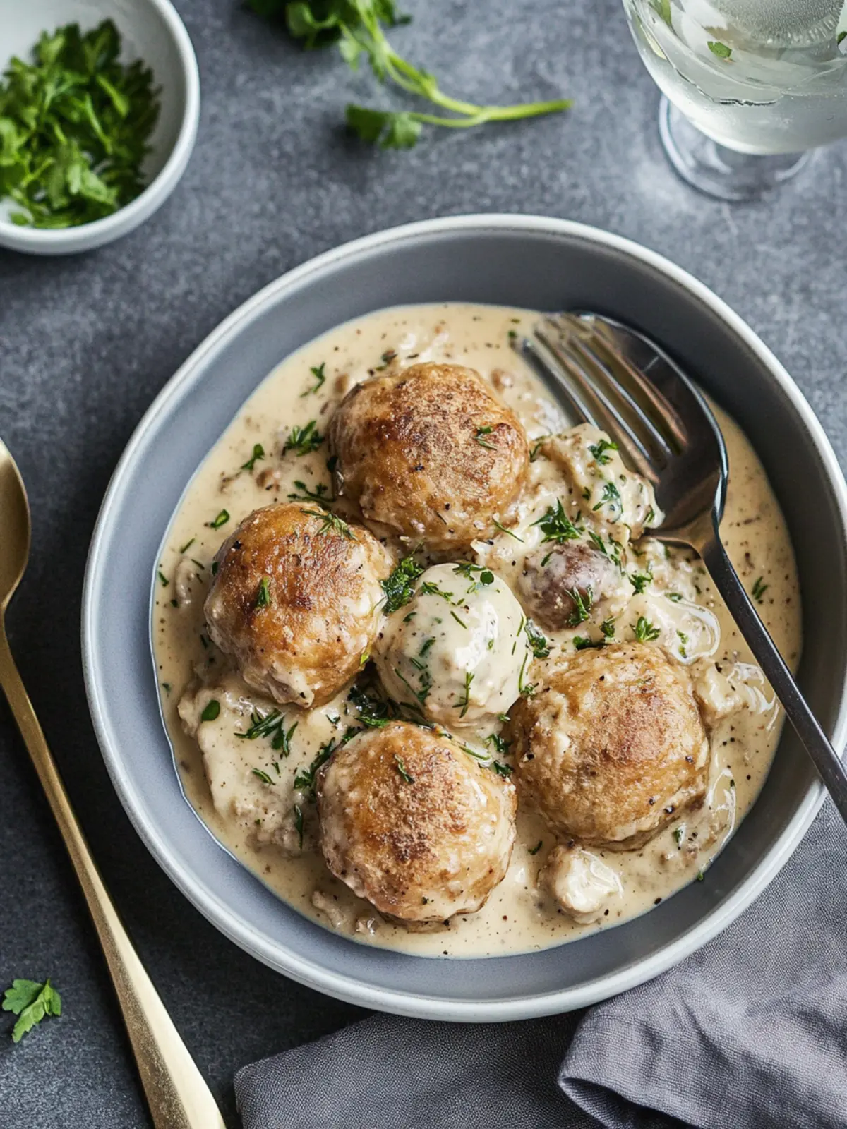 Semmelknödel mit Pilzrahmsoße