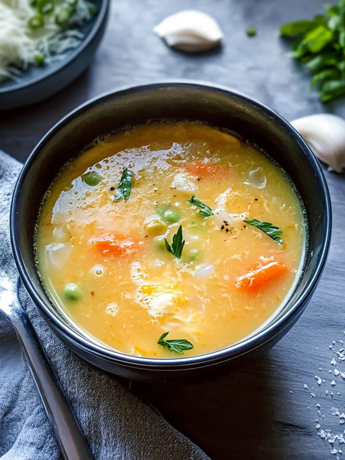 15-Minuten-Eierflockensuppe mit Surimi