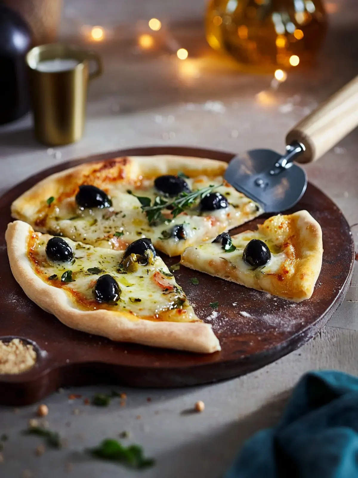 Pizza Raclette mit Oliven