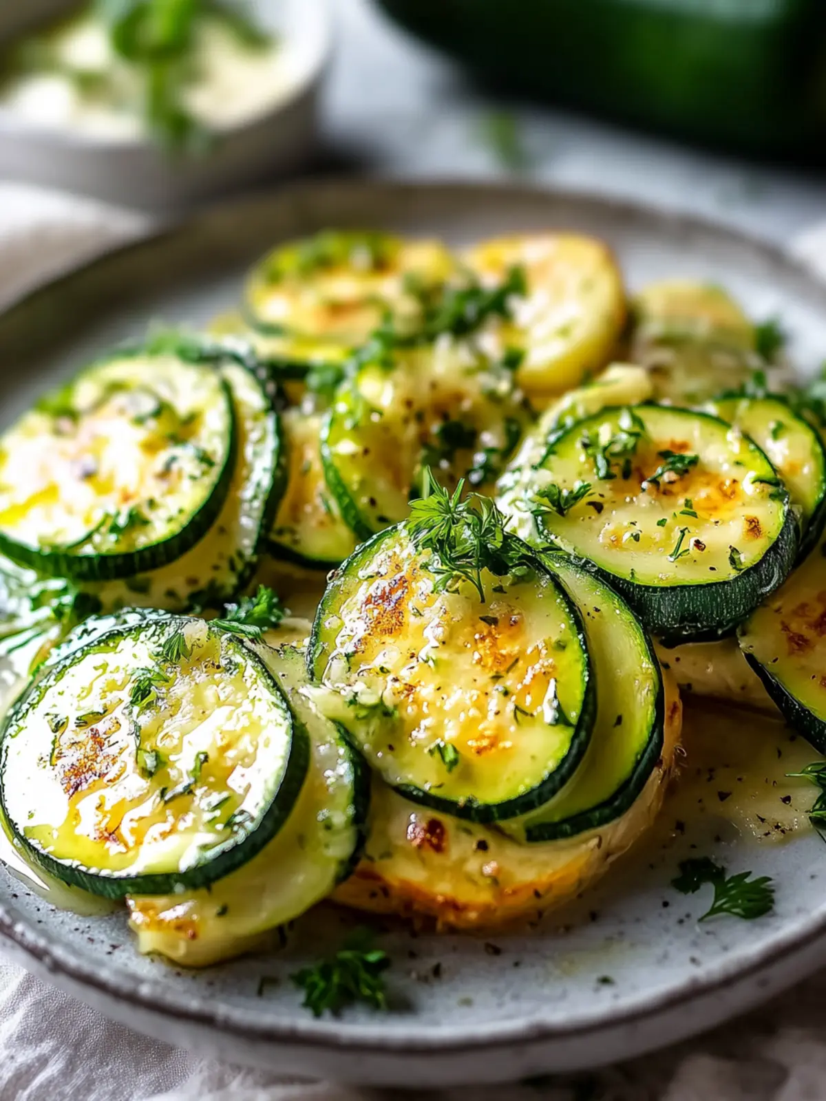 Garlic butter chicken with roasted zucchini