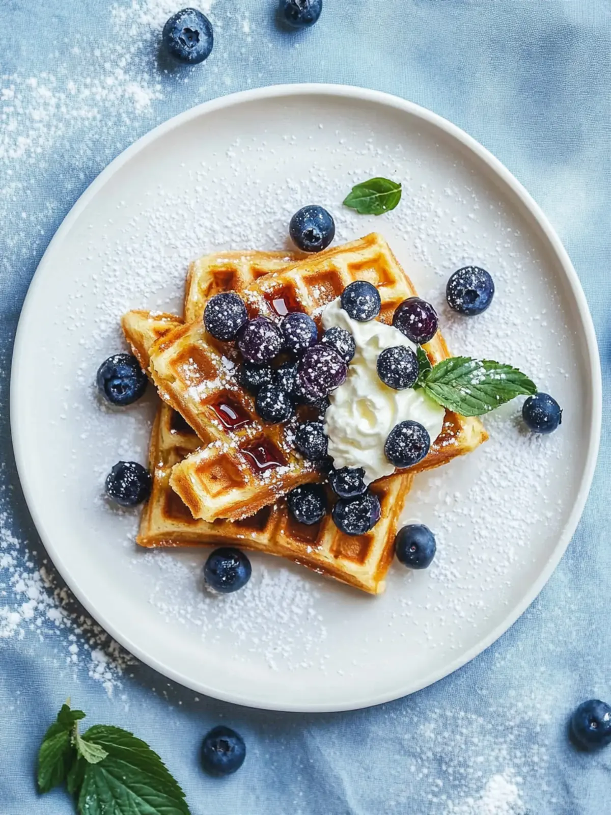 Waffeln mit Heidelbeeren vom Grill