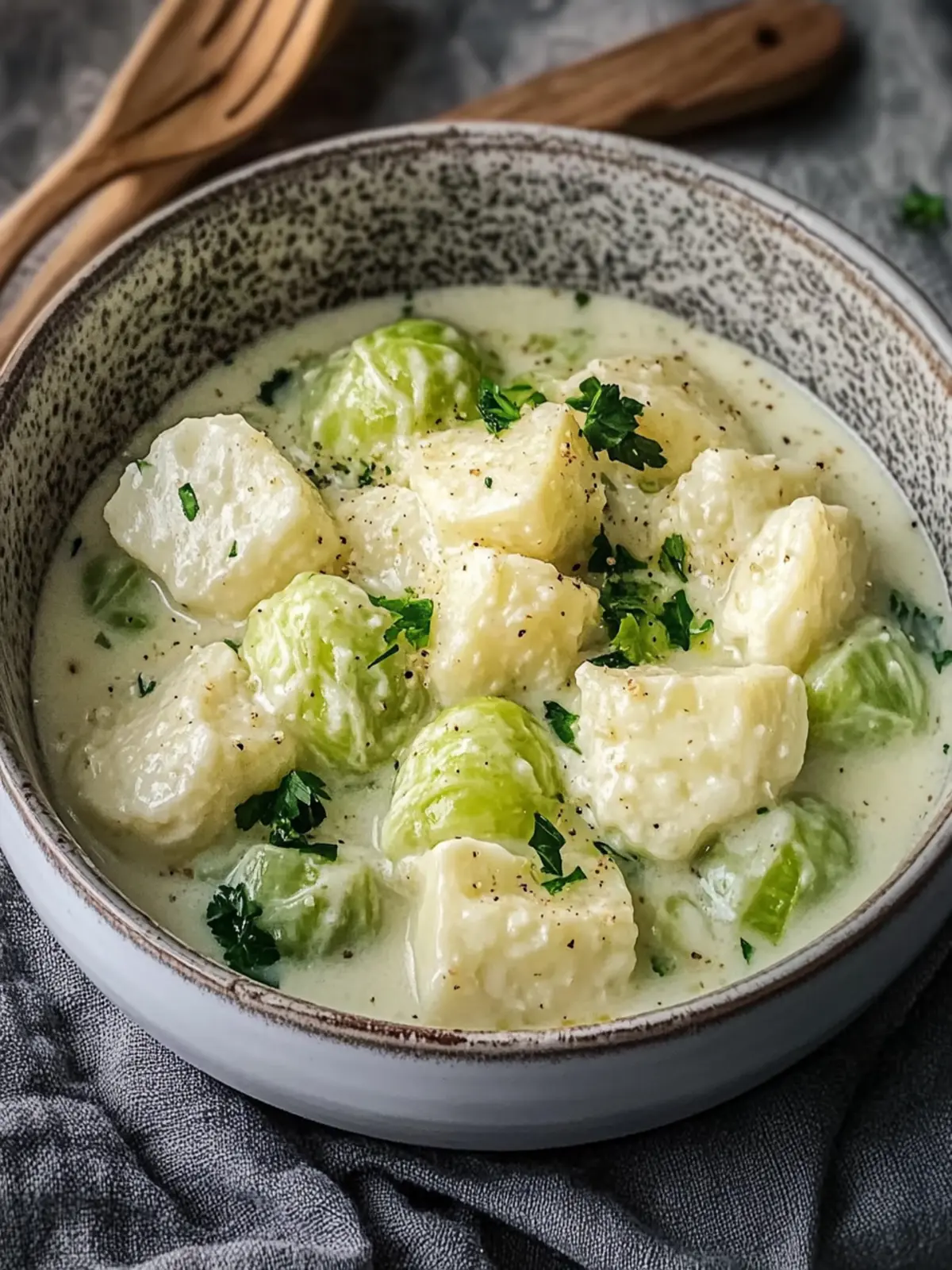 Rosenkohl in Frischkäse-Senfsauce
