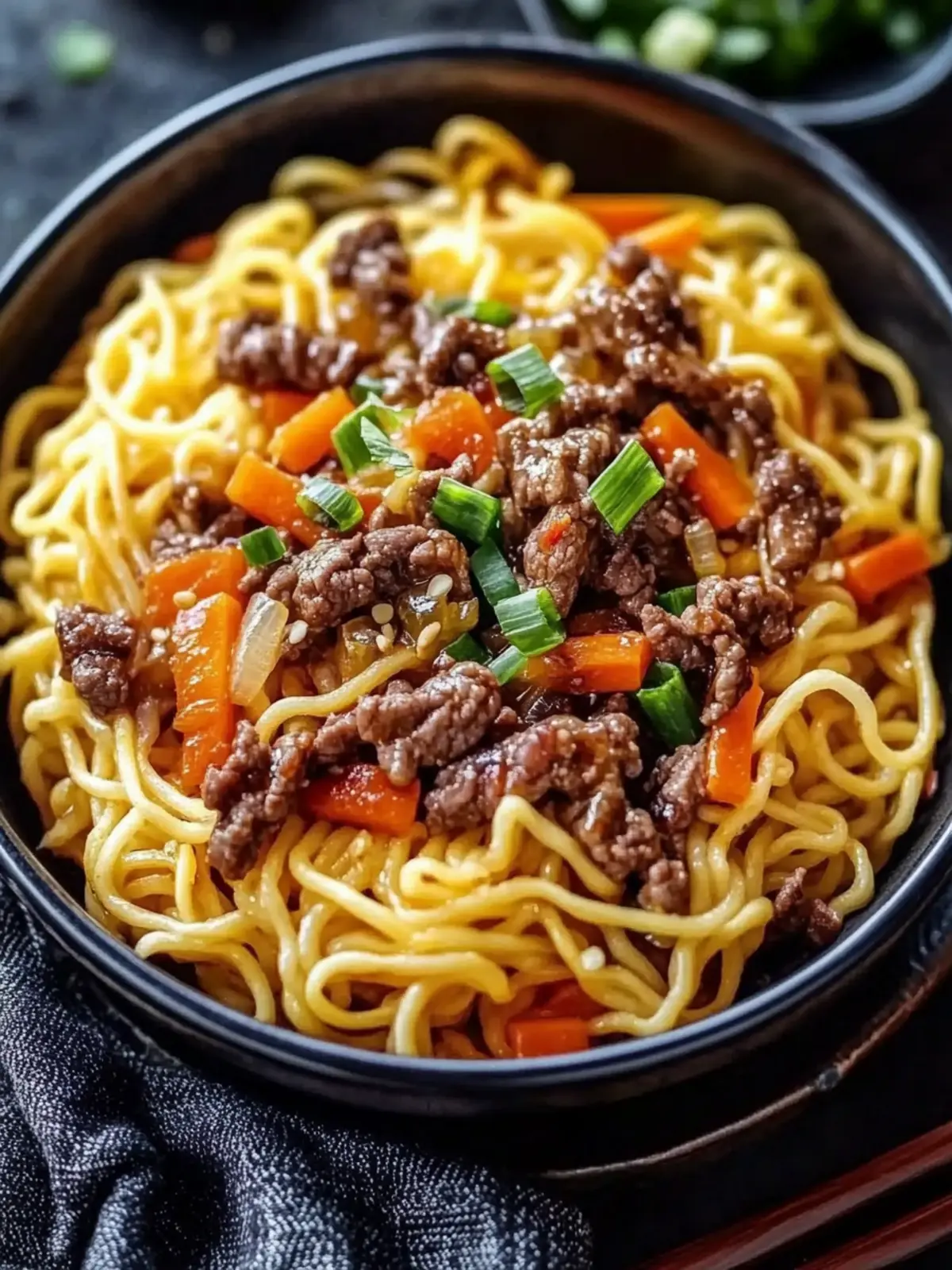 Mongolische Nudeln mit Hackfleisch