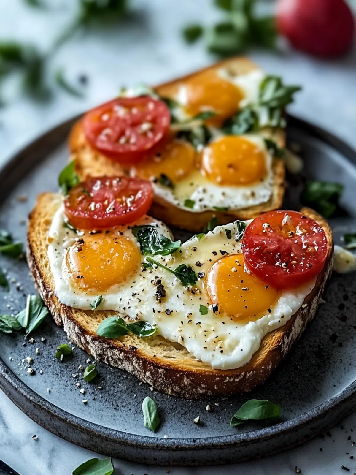 Käse-Toast mit einem Spiegelei