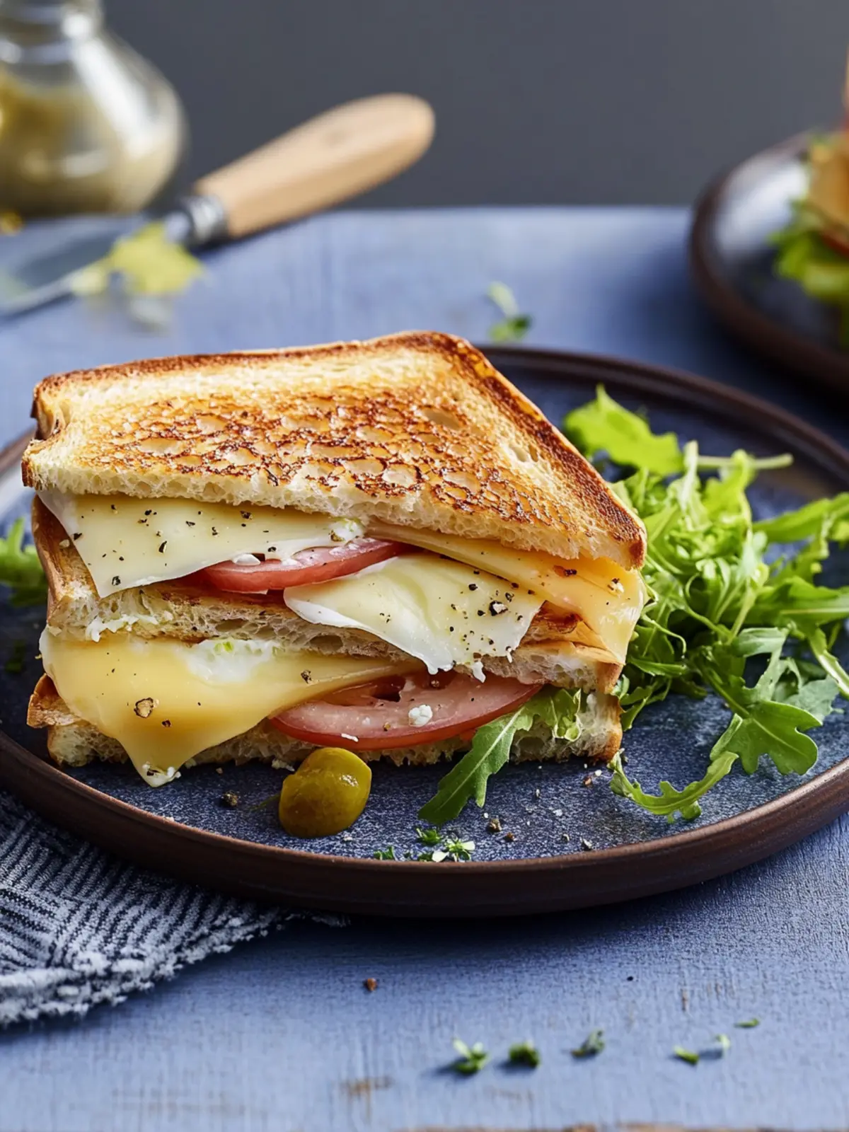 Sandwich-Toast mit Gouda und Schinken