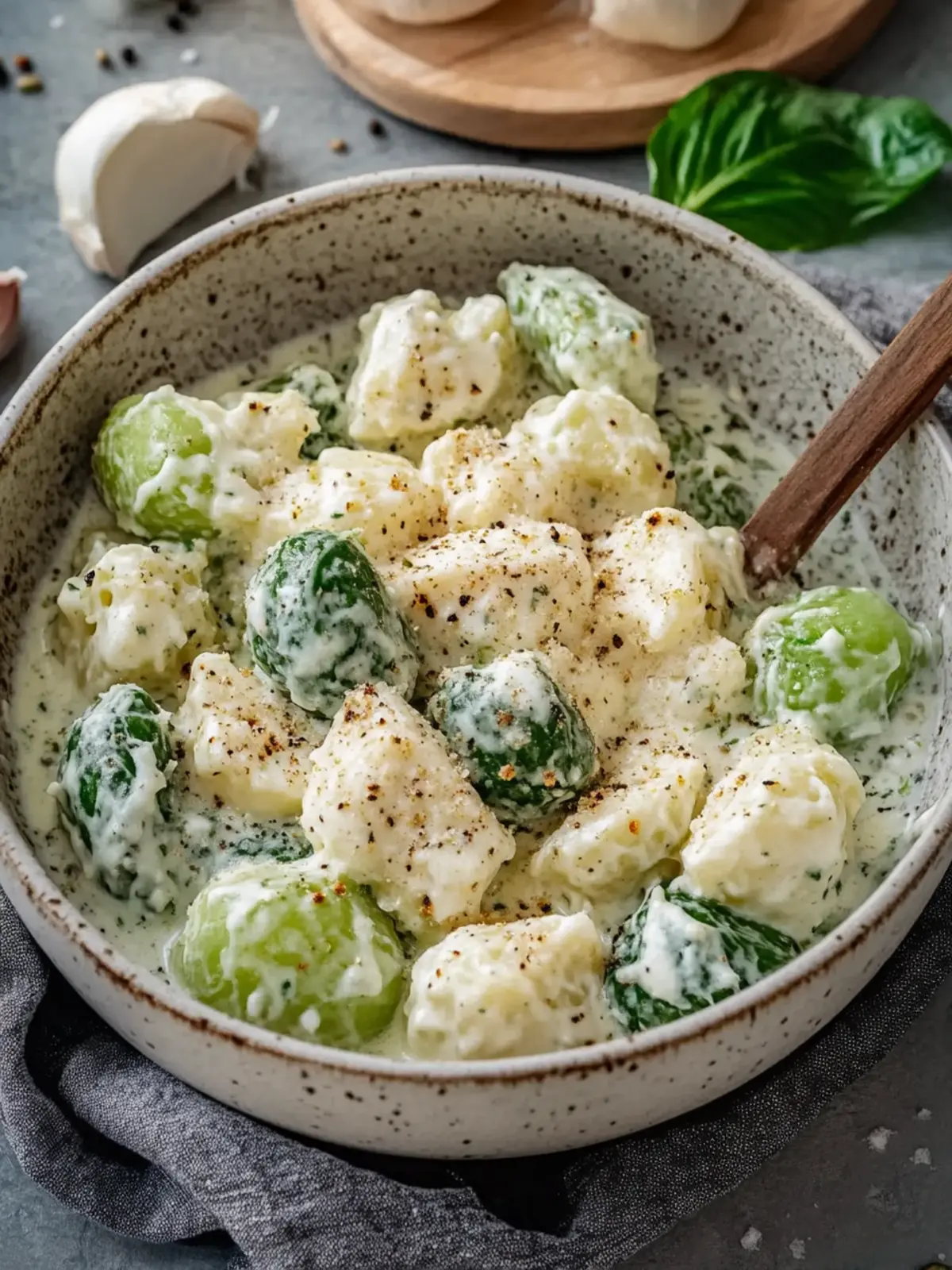 Rosenkohl in Frischkäse-Senfsauce