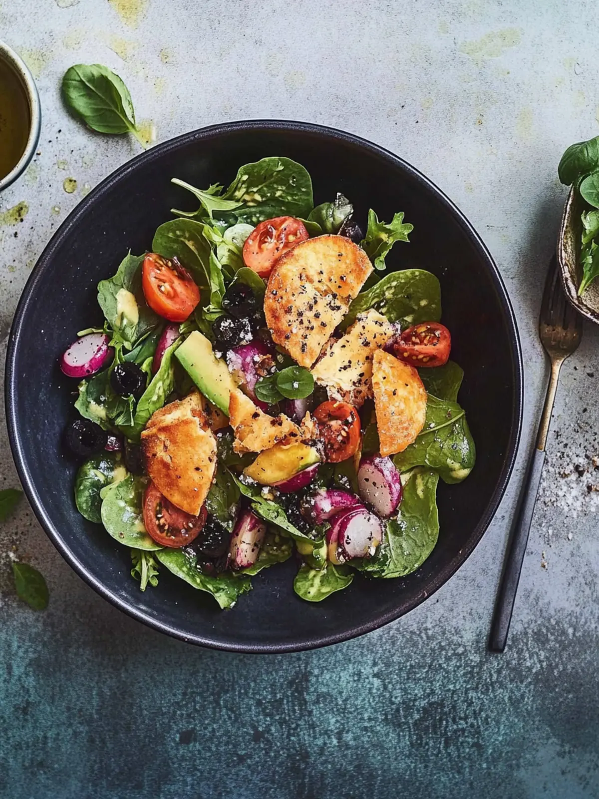 Gebackener Patisson auf Salat
