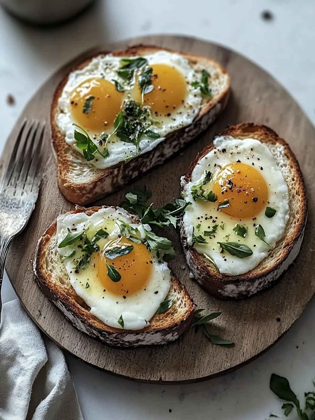 Käse-Toast mit einem Spiegelei