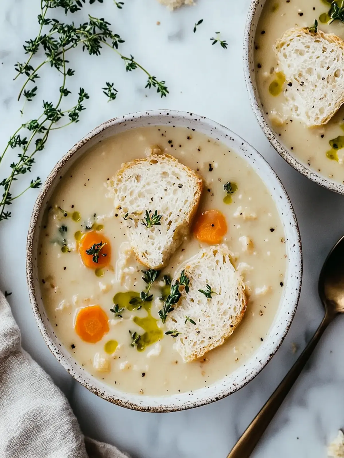 Cremige Hühnerreis-Suppe