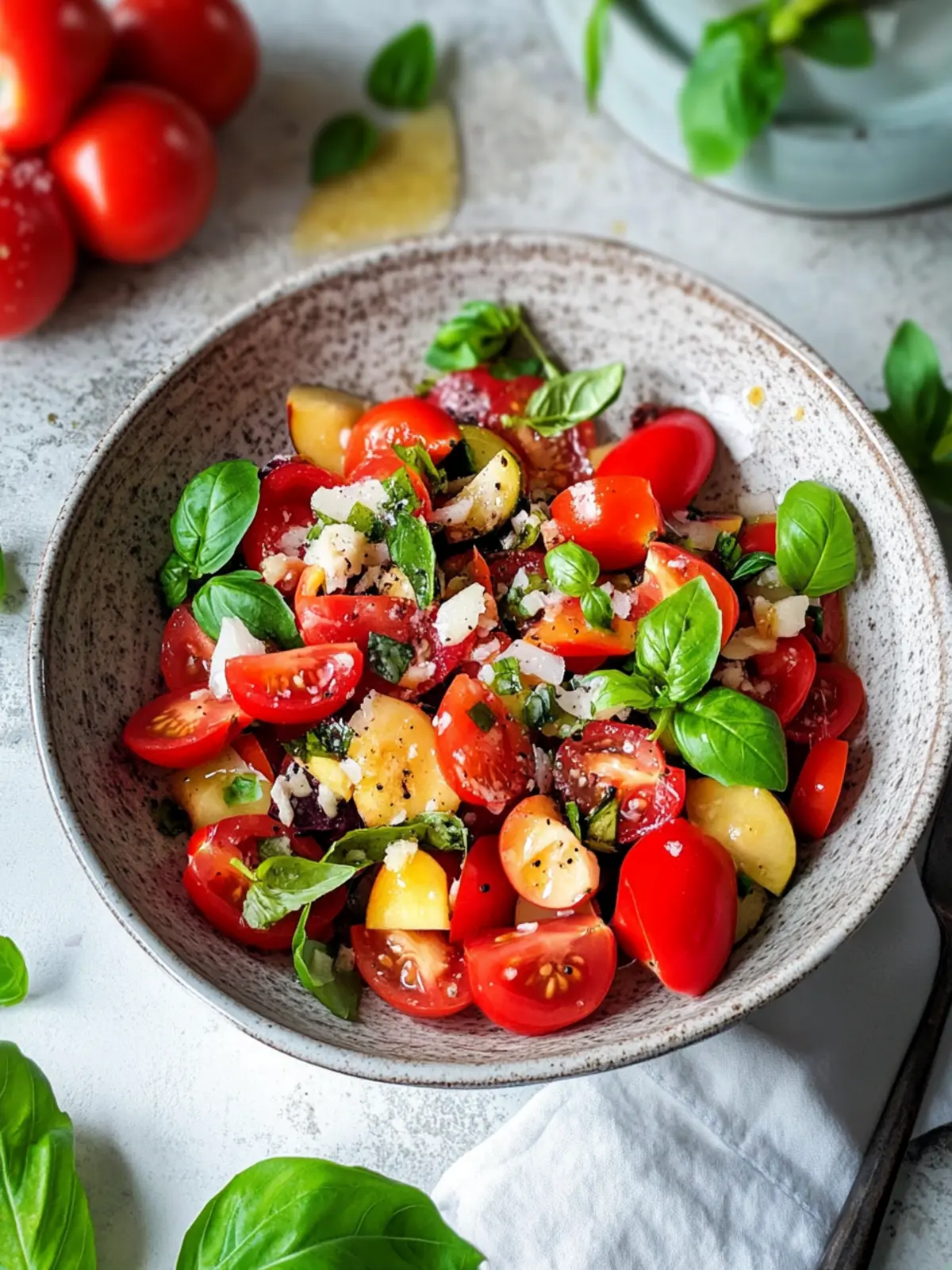 Tomatensalat mit Zwiebeln