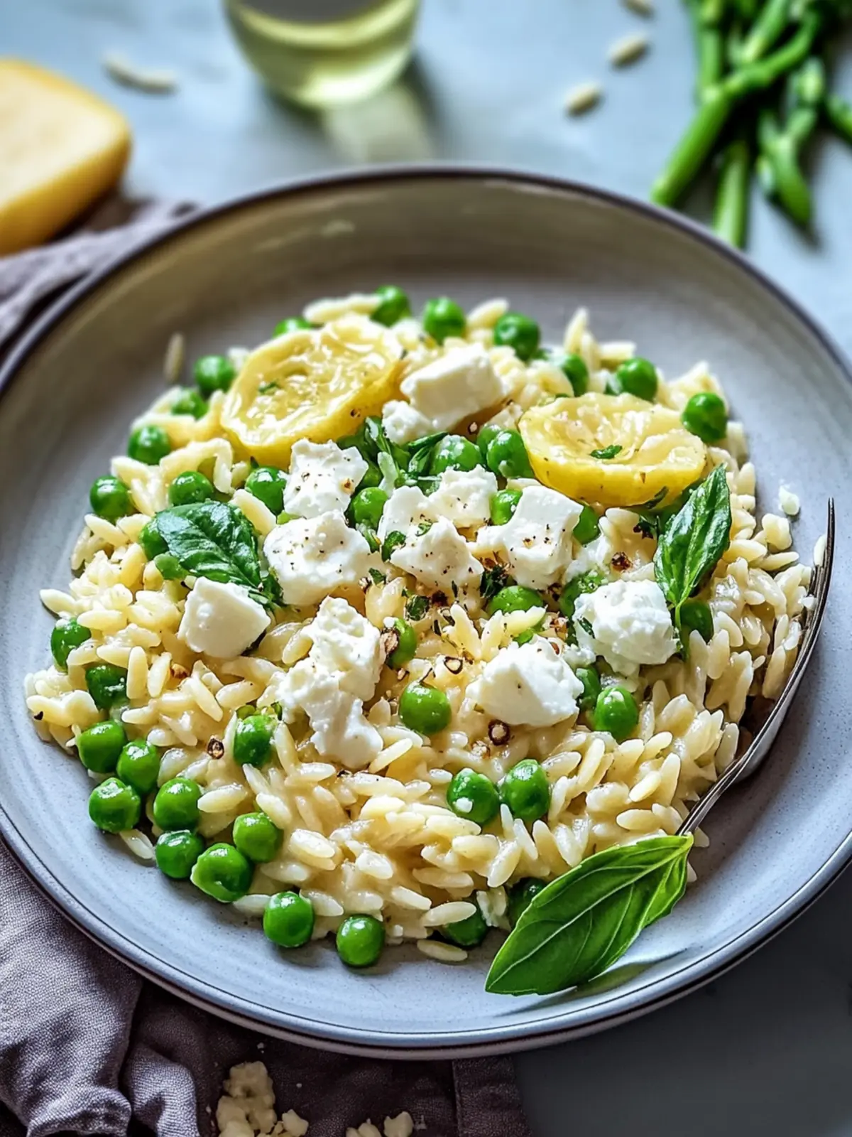 Orzo-Salat mit Spargel, Artischockenherzen und Feta