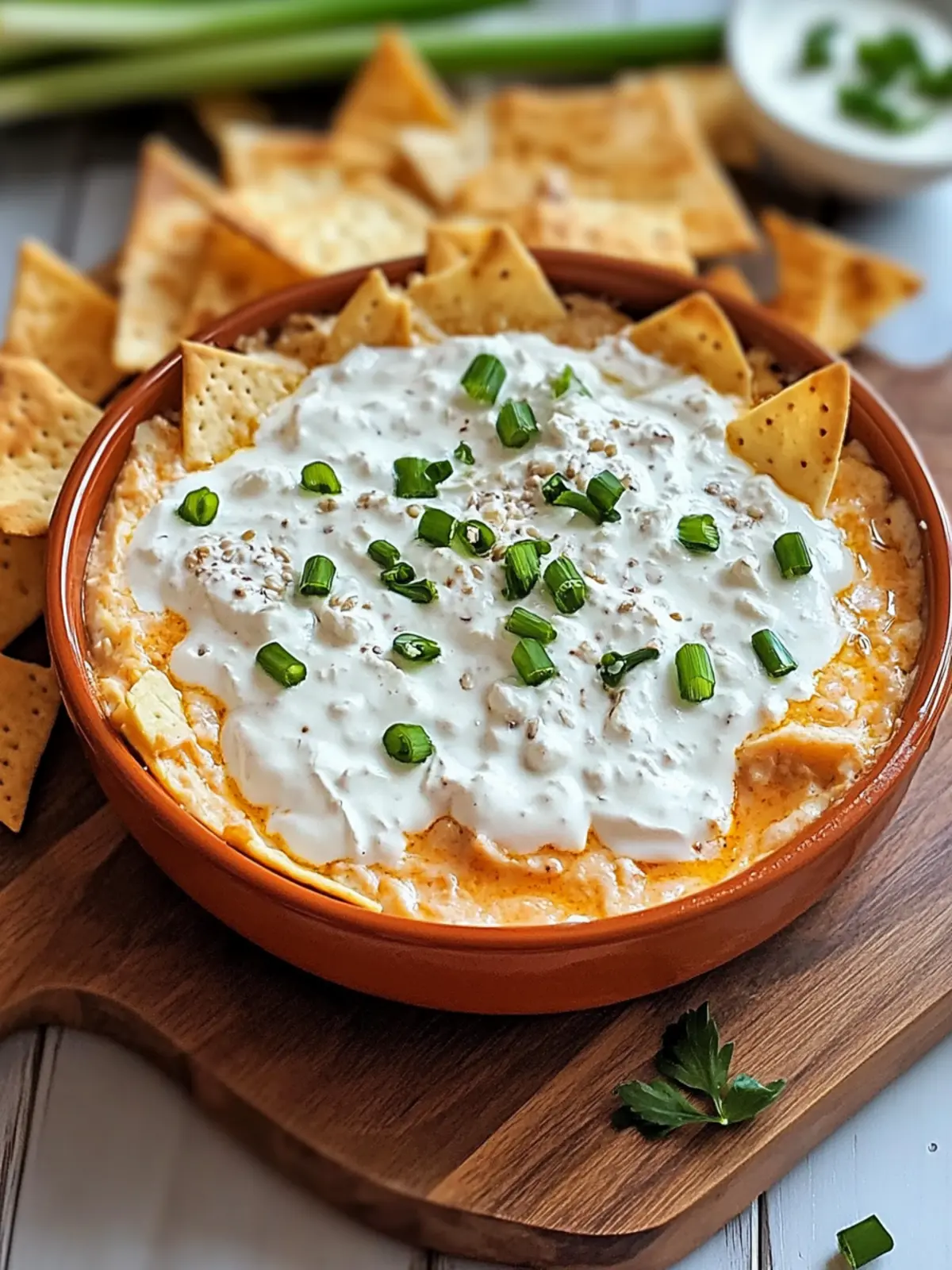 Buffalo-Hühnchen-Dip mit griechischem Joghurt