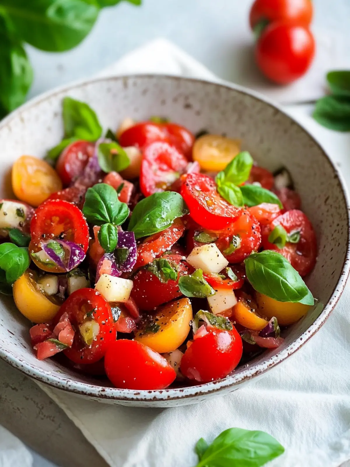 Tomatensalat mit Zwiebeln