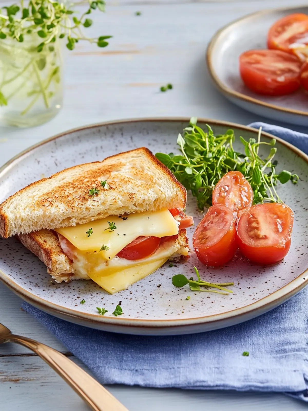 Sandwich-Toast mit Gouda und Schinken