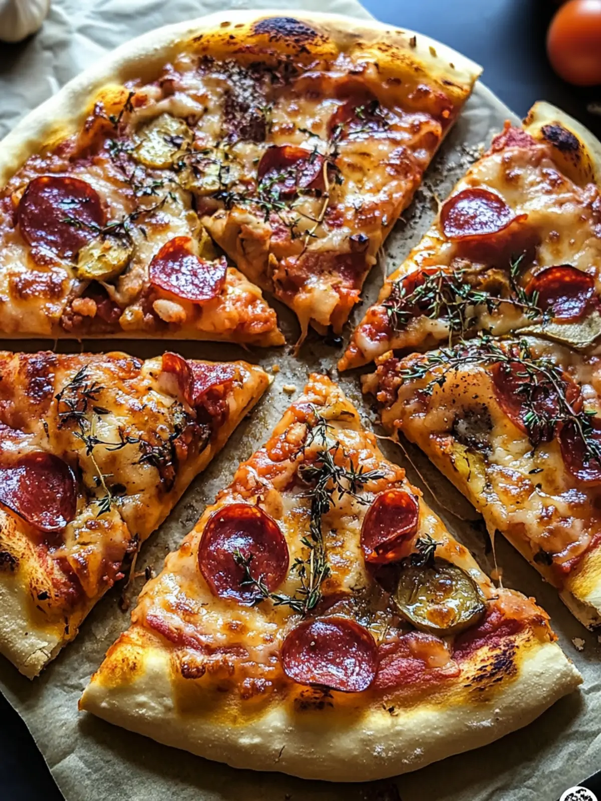 Kürbis und Gouda Pizza