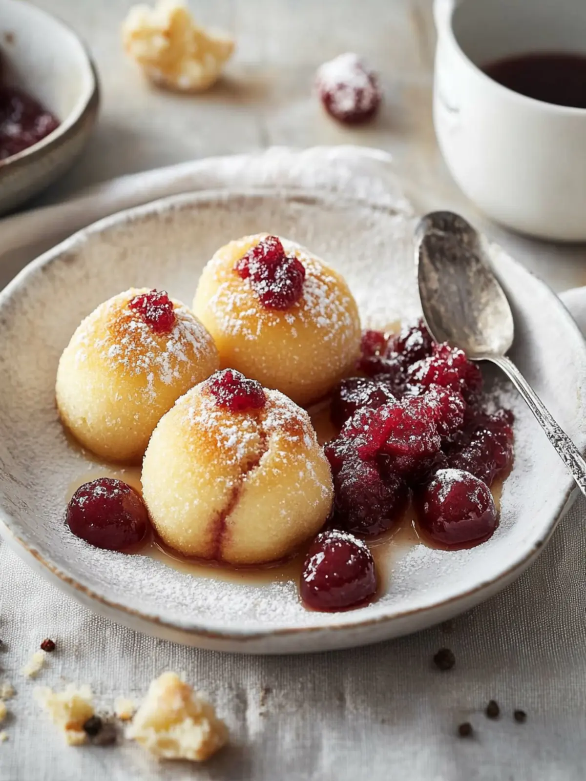 Griessknödel mit Zwetschgenkompott